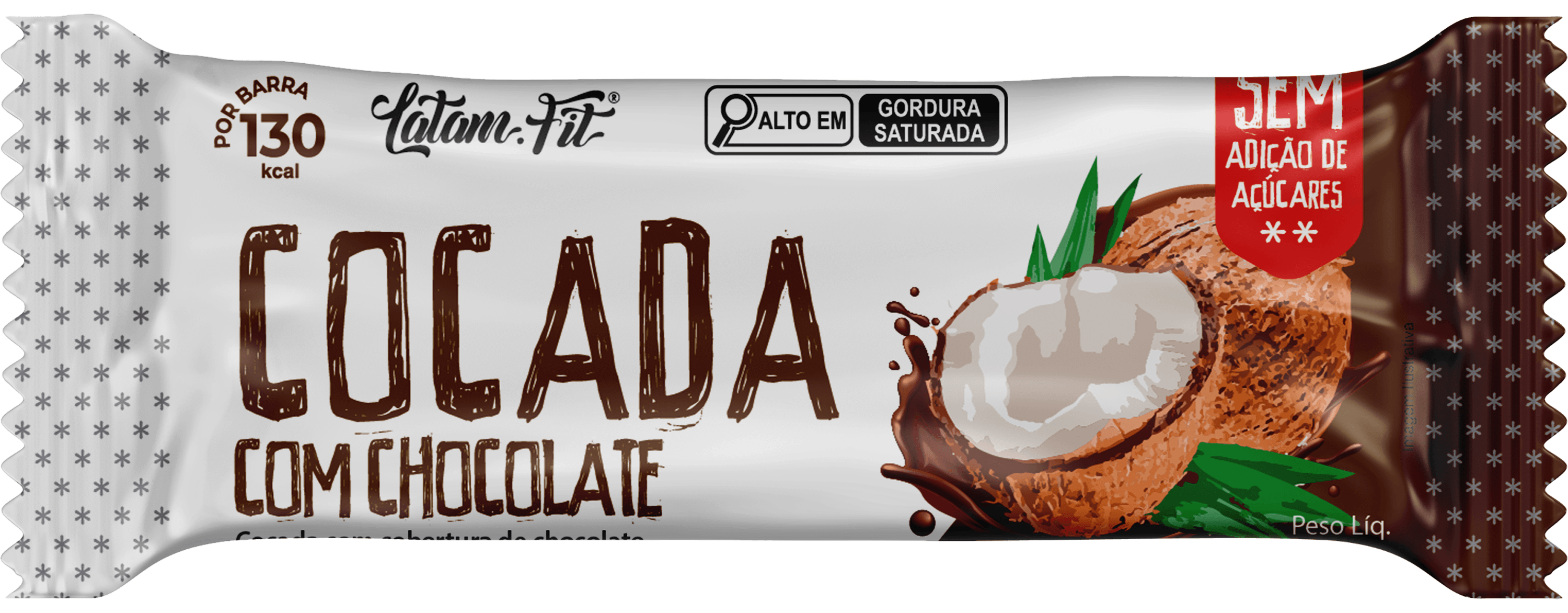 Cocada com Chocolate Zero Açúcar Latam Fit 3 uni. de 25g cada