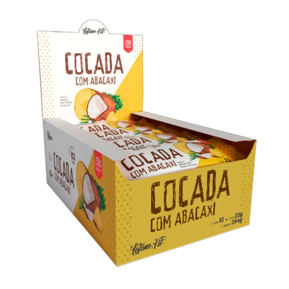 Cocada com Abacaxi Zero Açúcar Latam Fit 12 uni. de 22g cada