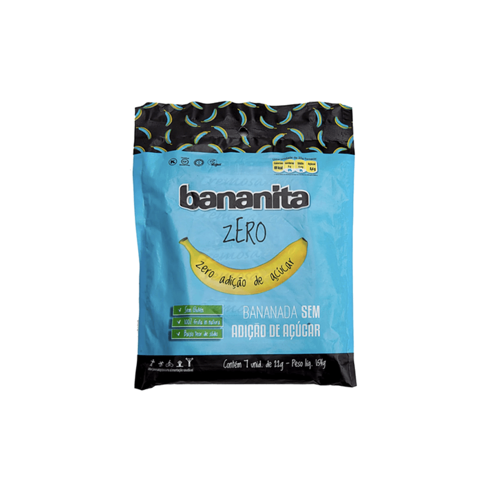 Blister Bananita Bananinha Zero Açúcar Latam Fit 7 uni de 22g cada
