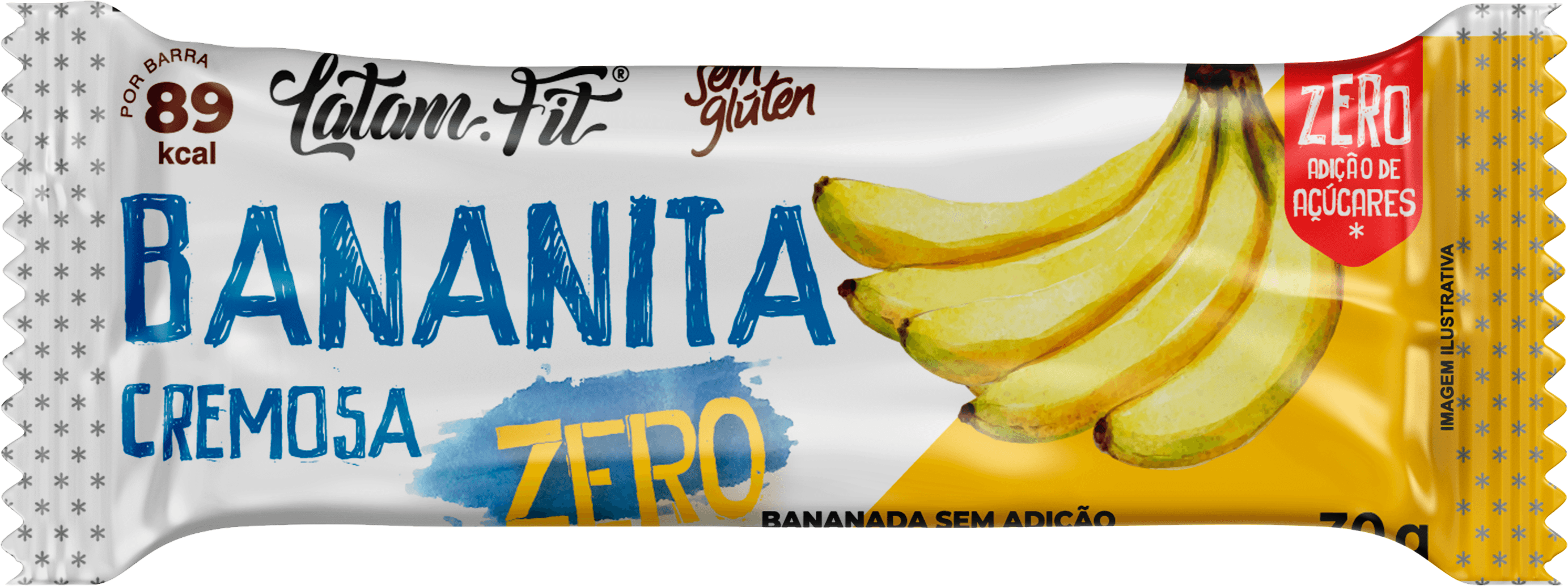 Blister Bananita Bananinha Zero Açúcar Latam Fit 7 uni de 22g cada