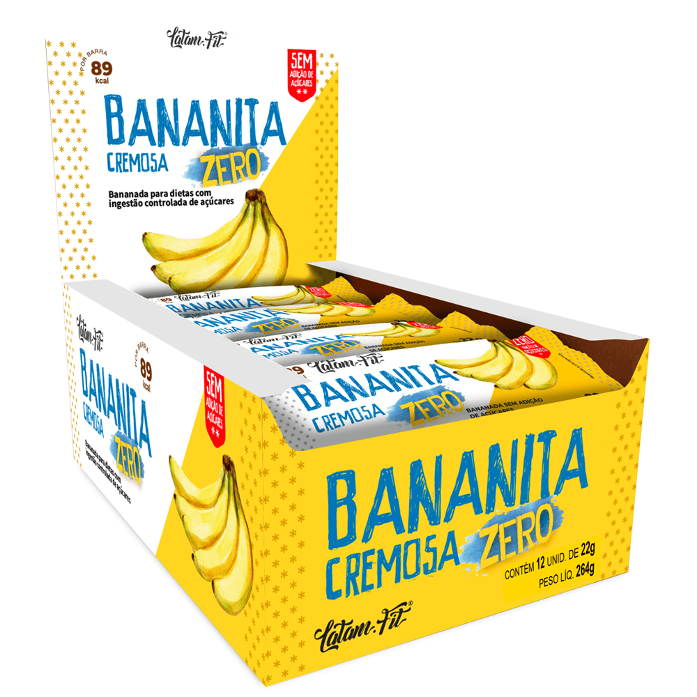 Bananita Cremosa Zero Açúcar Latam Fit 12 uni de 22g cada