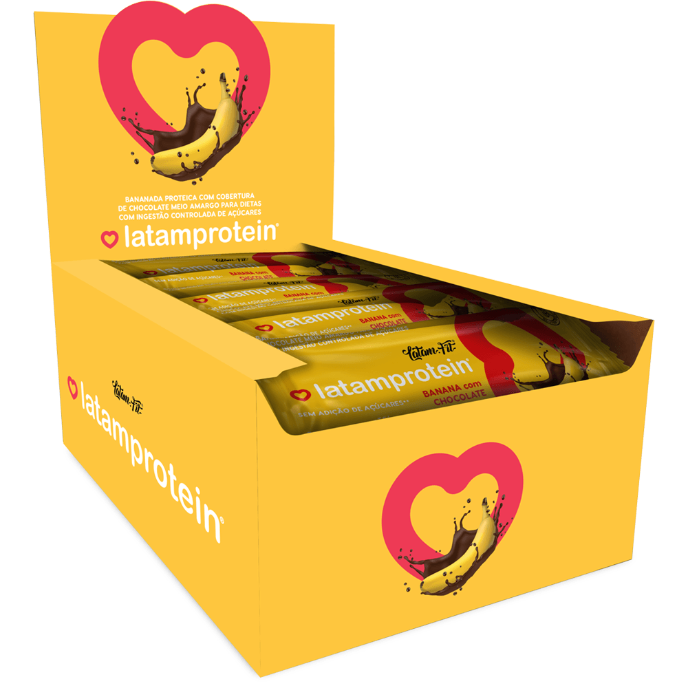 Banana com Chocolate + Proteína Latam Protein 12 uni. de 40g cada