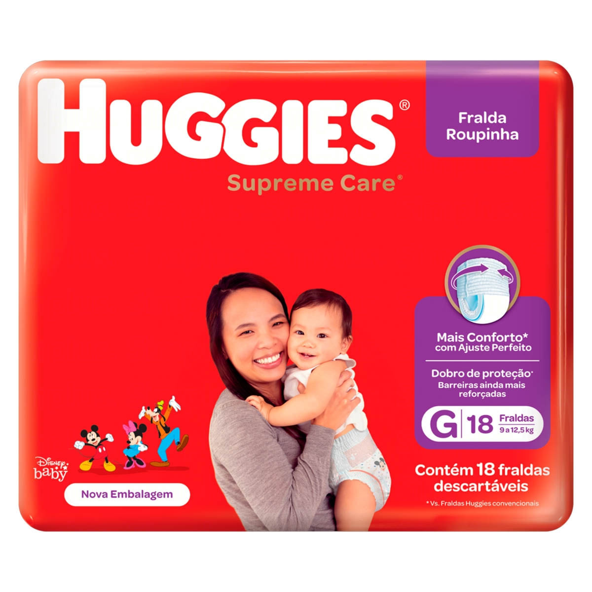 Fralda Huggies Roupinha Supreme Care  Tamanho G 18 Unidades