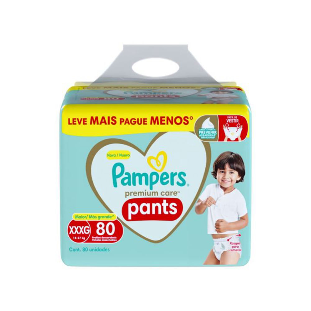 Fralda Descartável Infantil Pants Pampers Premium Care Tamanho Xxxg  80 Unidades
