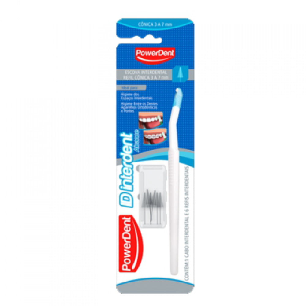 Escova Powerdent Interdental Conic 3 a 7mm