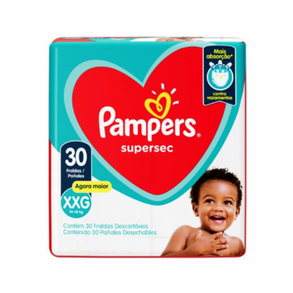 Fraldas Pampers Ss Mega Tamanho Xxg 30 Unidades - Panvel Farmácias