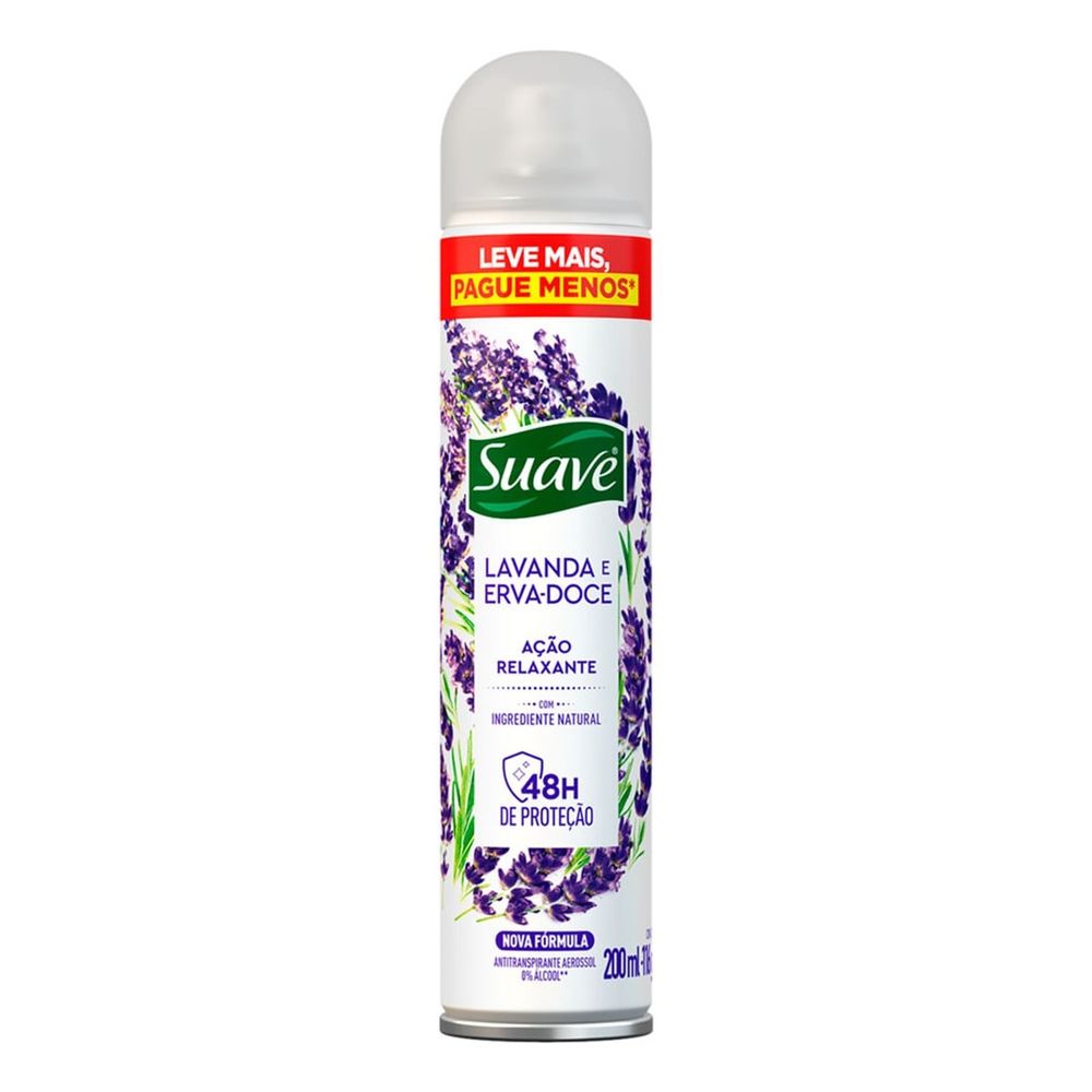 Desodorante Aerosol Suave 200ml Lavanda E Erva Doce