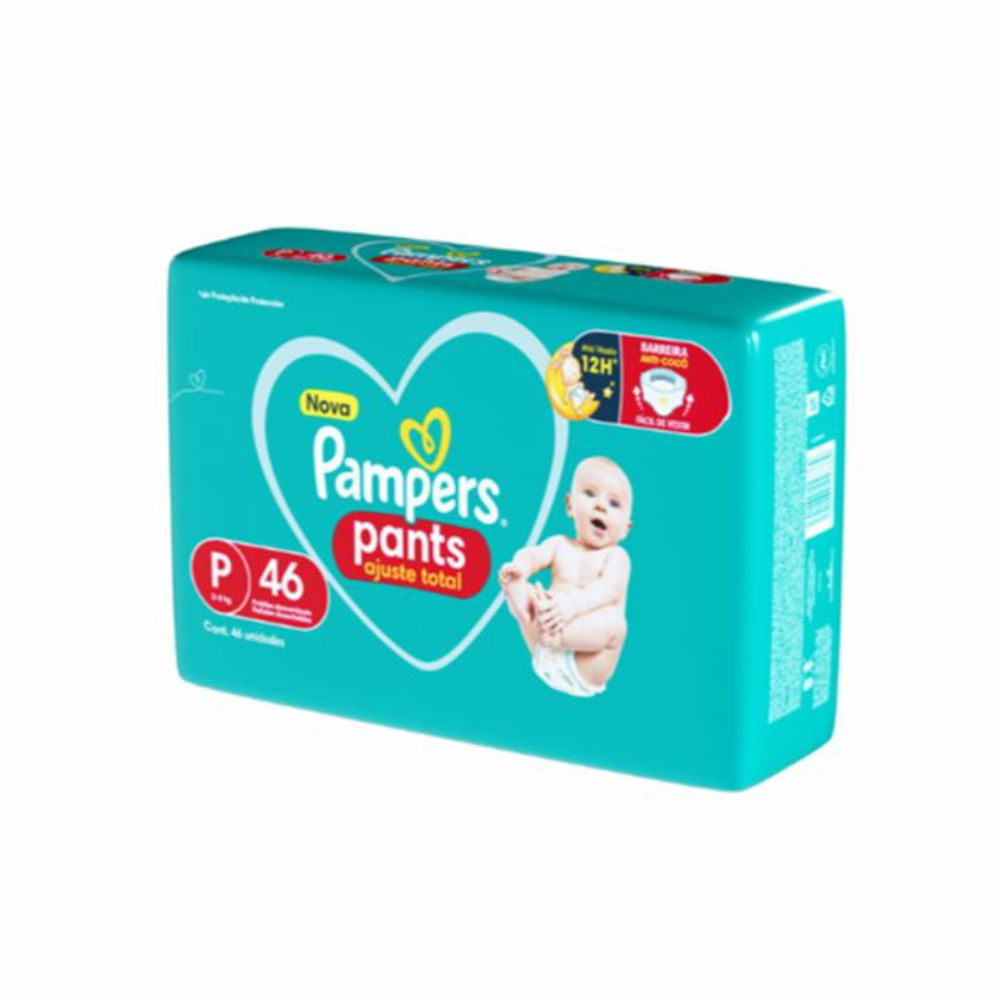 Fralda Descartável Infantil Pants Pampers Ajuste Total Tamanho P 46 Unidades