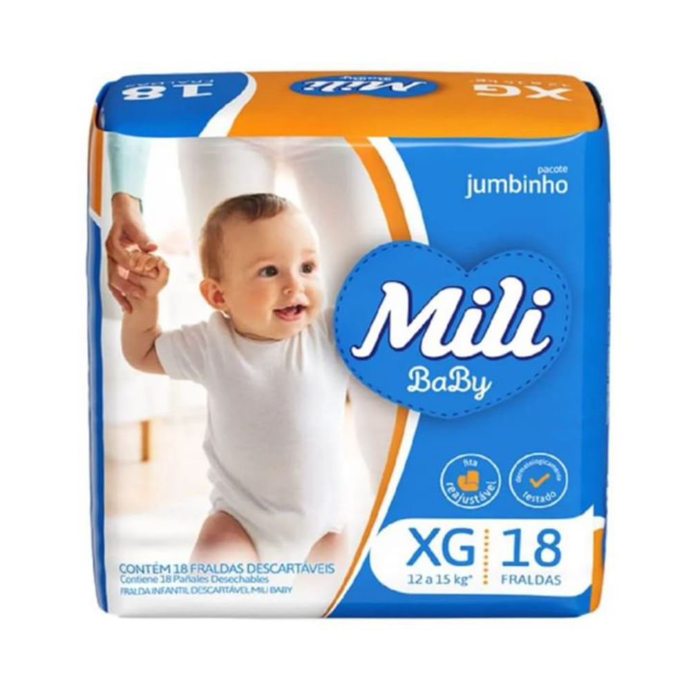 Fralda Mili Baby Jumbinho  Tamanho Xg 18 Unidades