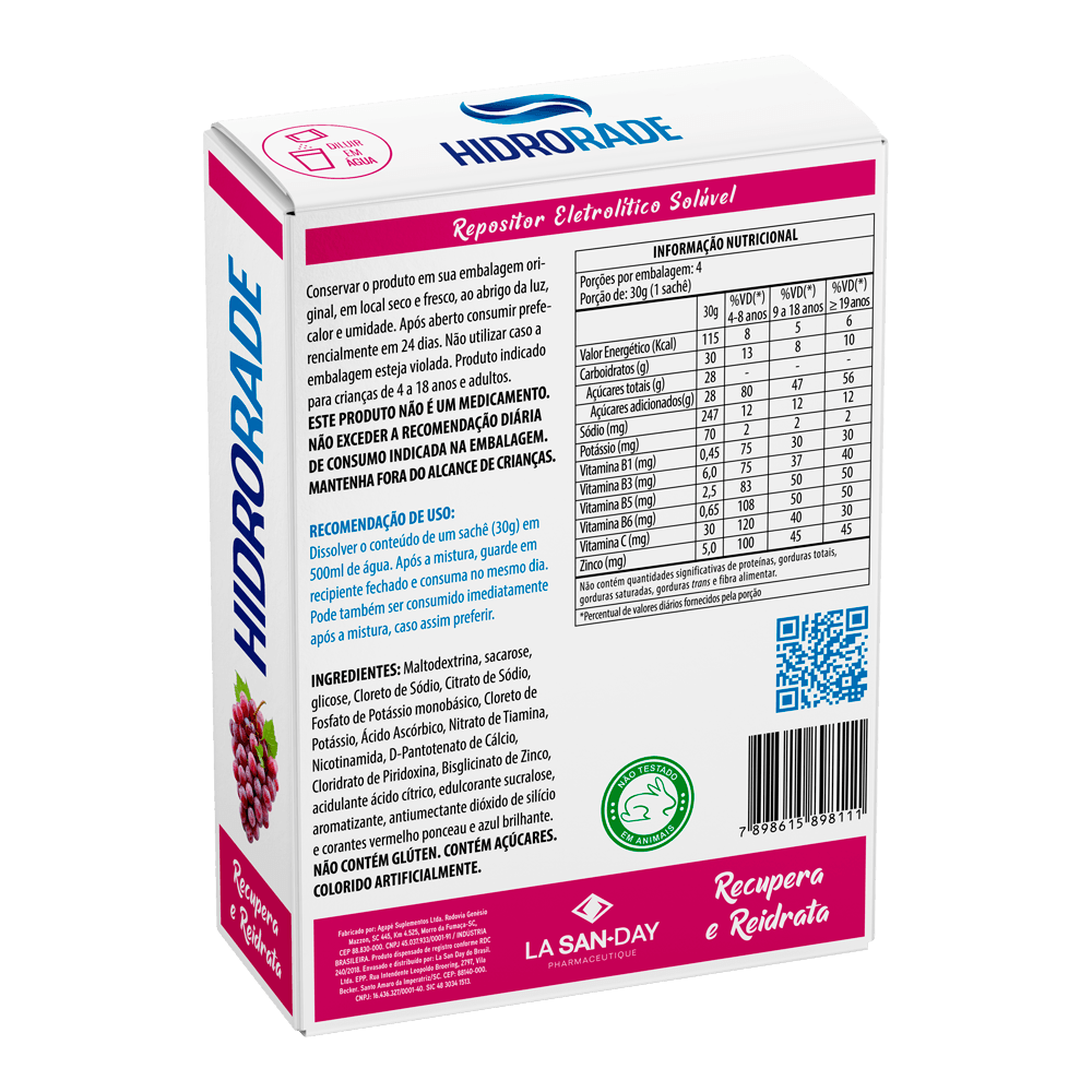 Hidrorade Sachê Sabor Uva 4 uni