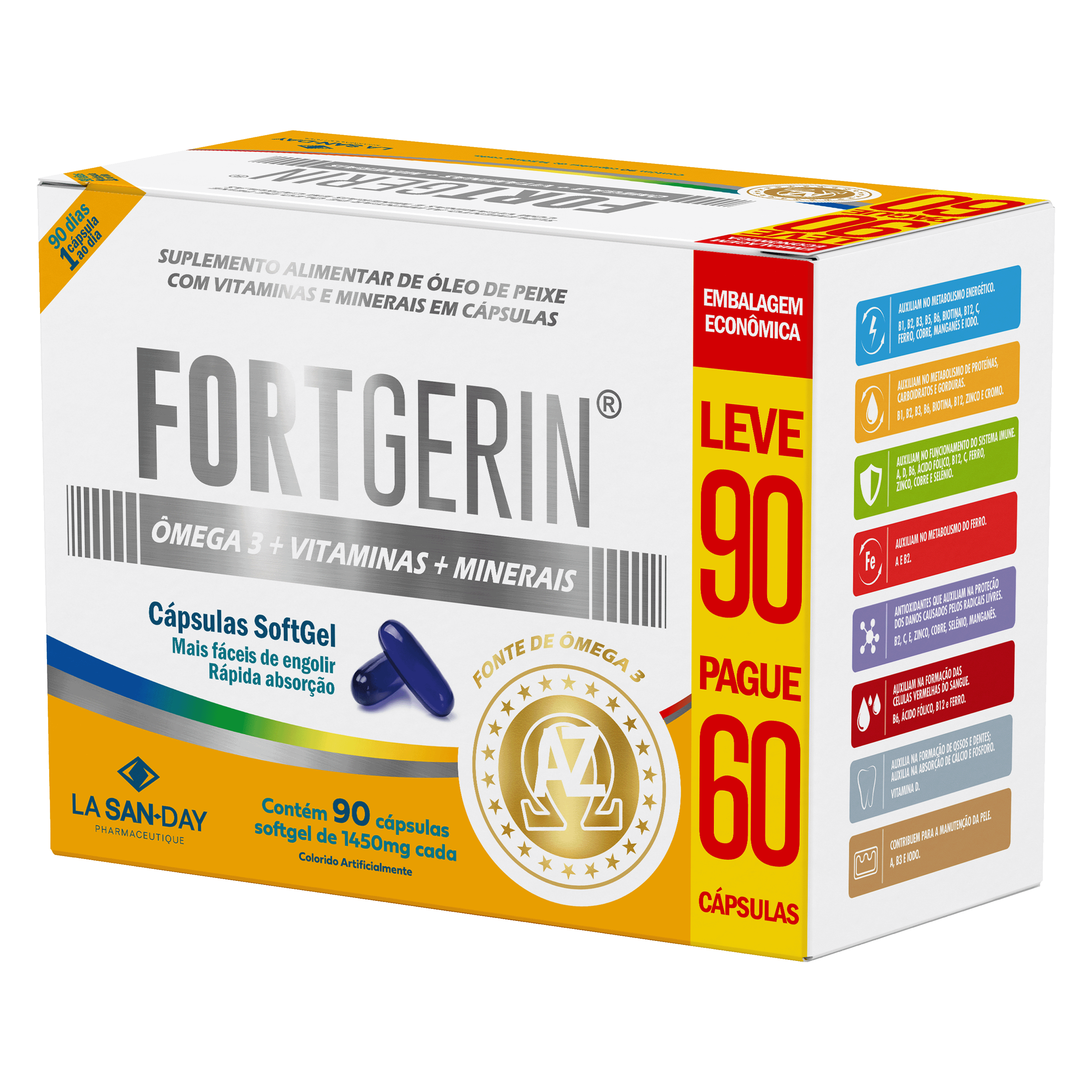 Fortgerin AZ + Ômega 90 Cápsulas