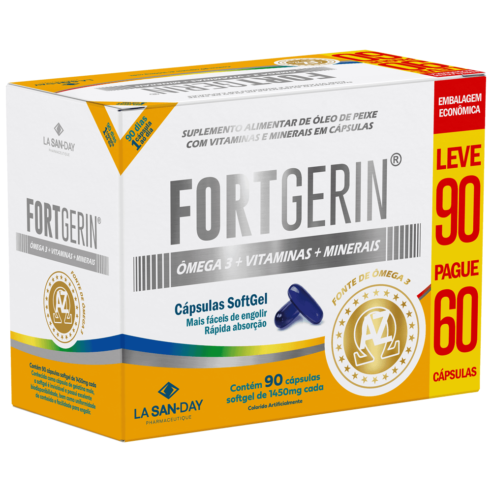 Fortgerin Az + Ômega 90 Cápsulas