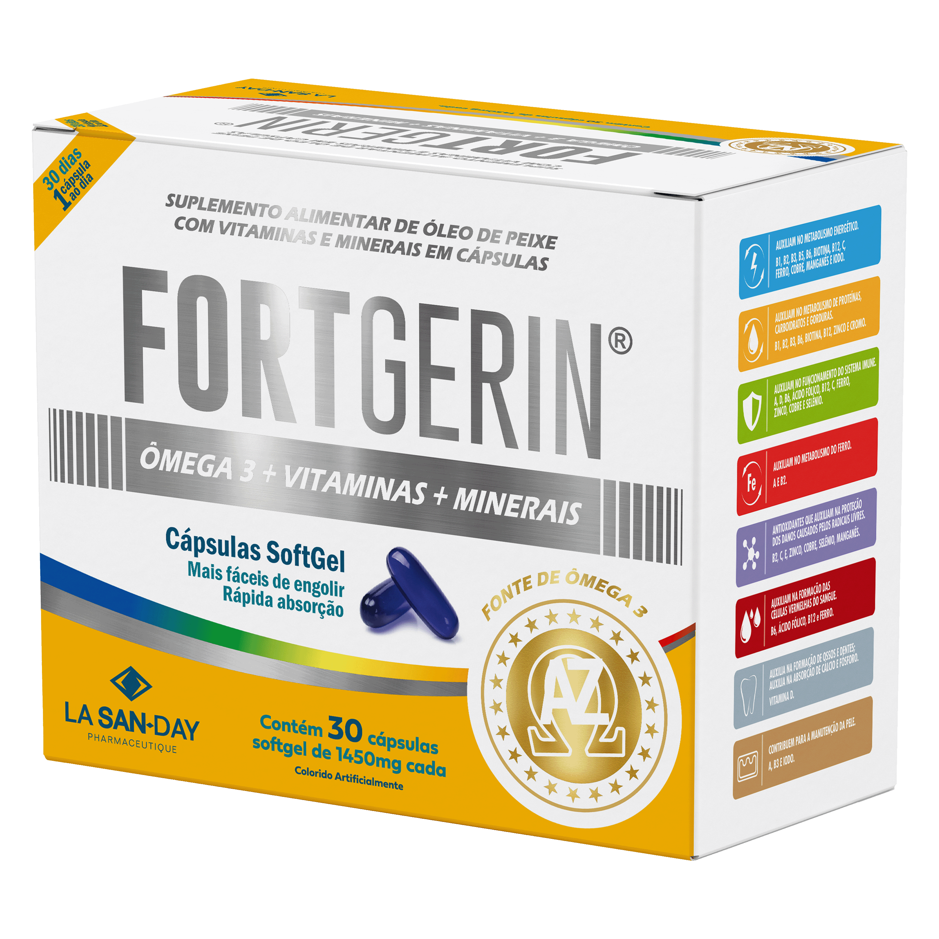 Fortgerin AZ + Ômega 30 Cápsulas