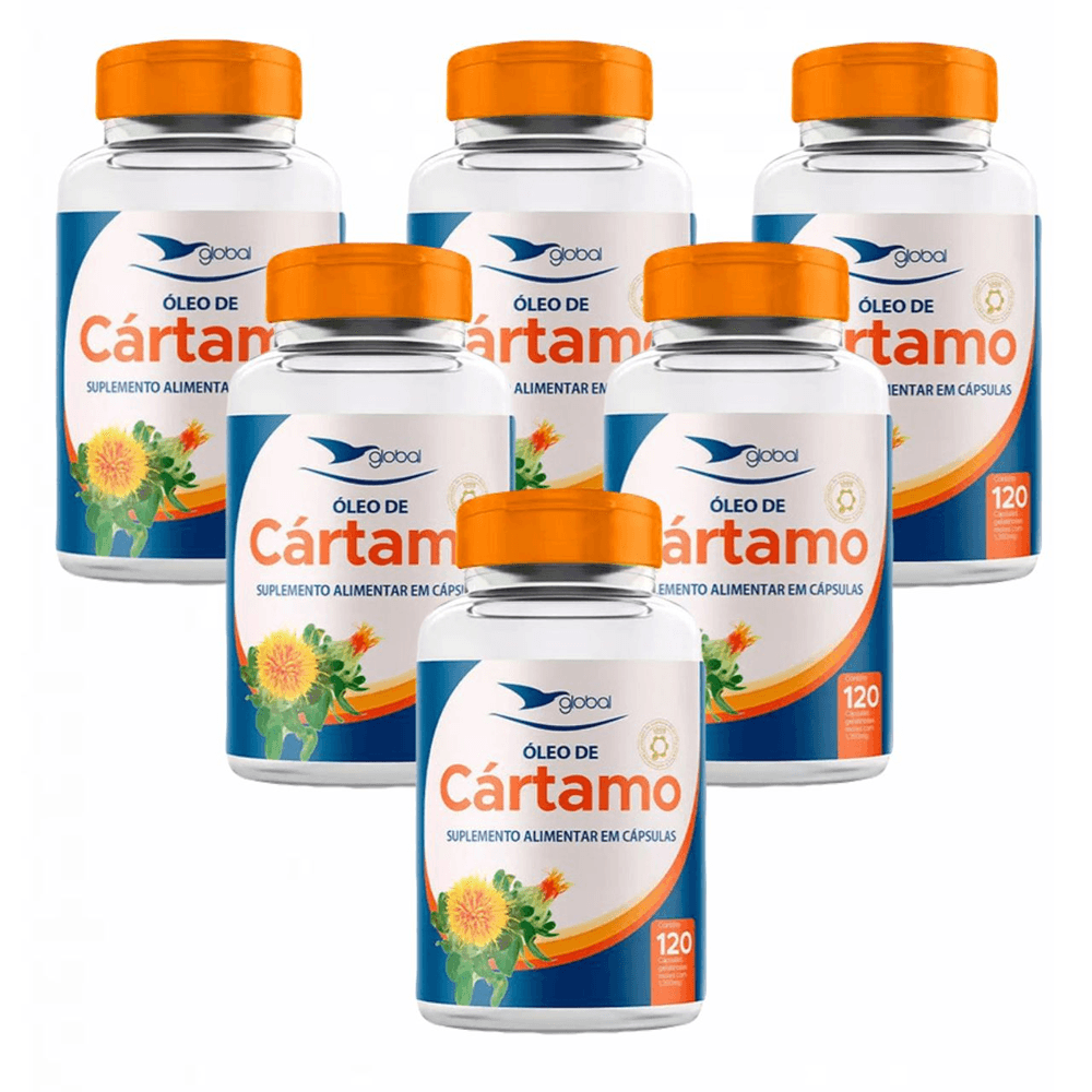 Kit 6x Óleo De Cártamo Por Cápsula 120 Caps Global 1000mg