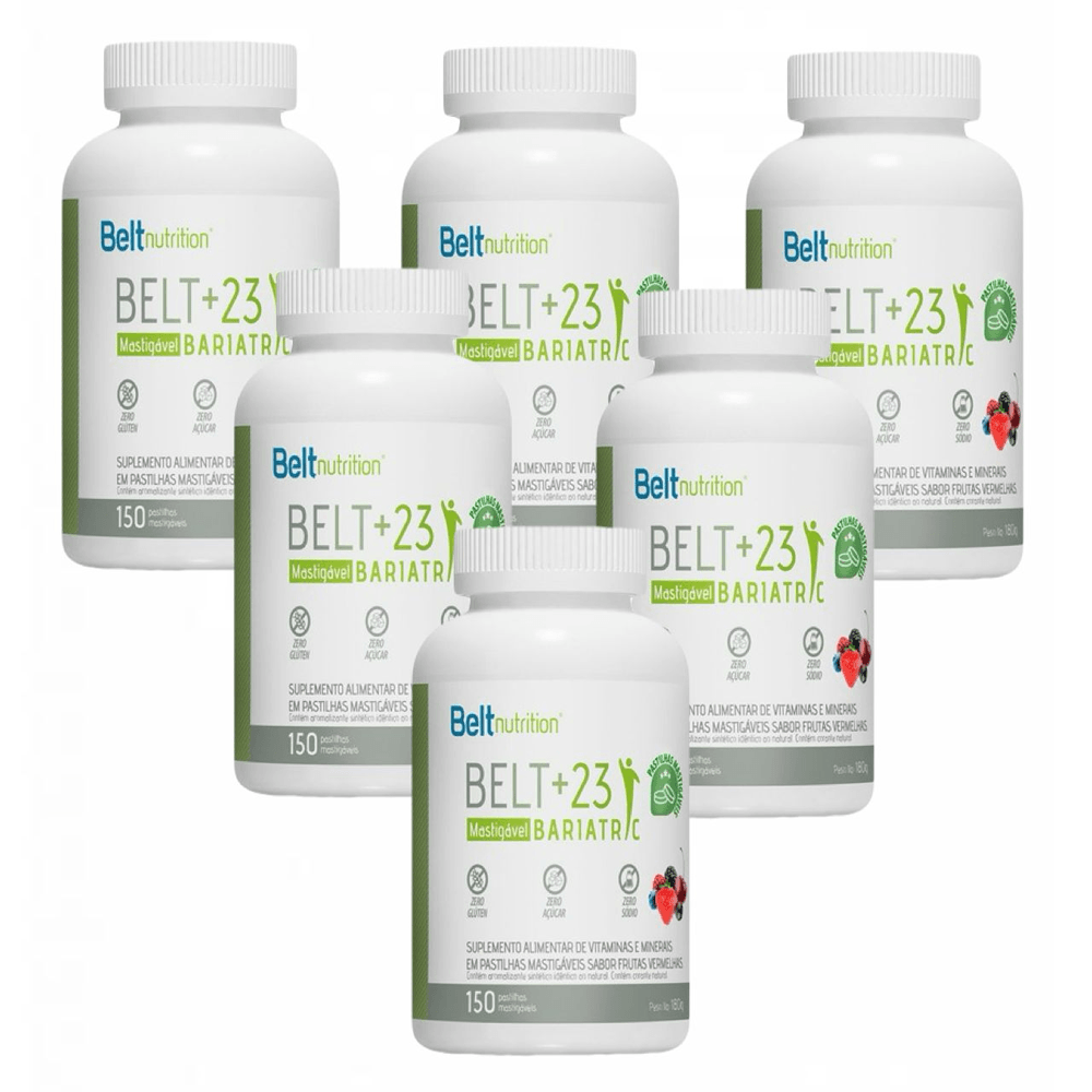 Kit 6x Belt+23 Bariatric Plus Mastigável Frutas Vermelhas