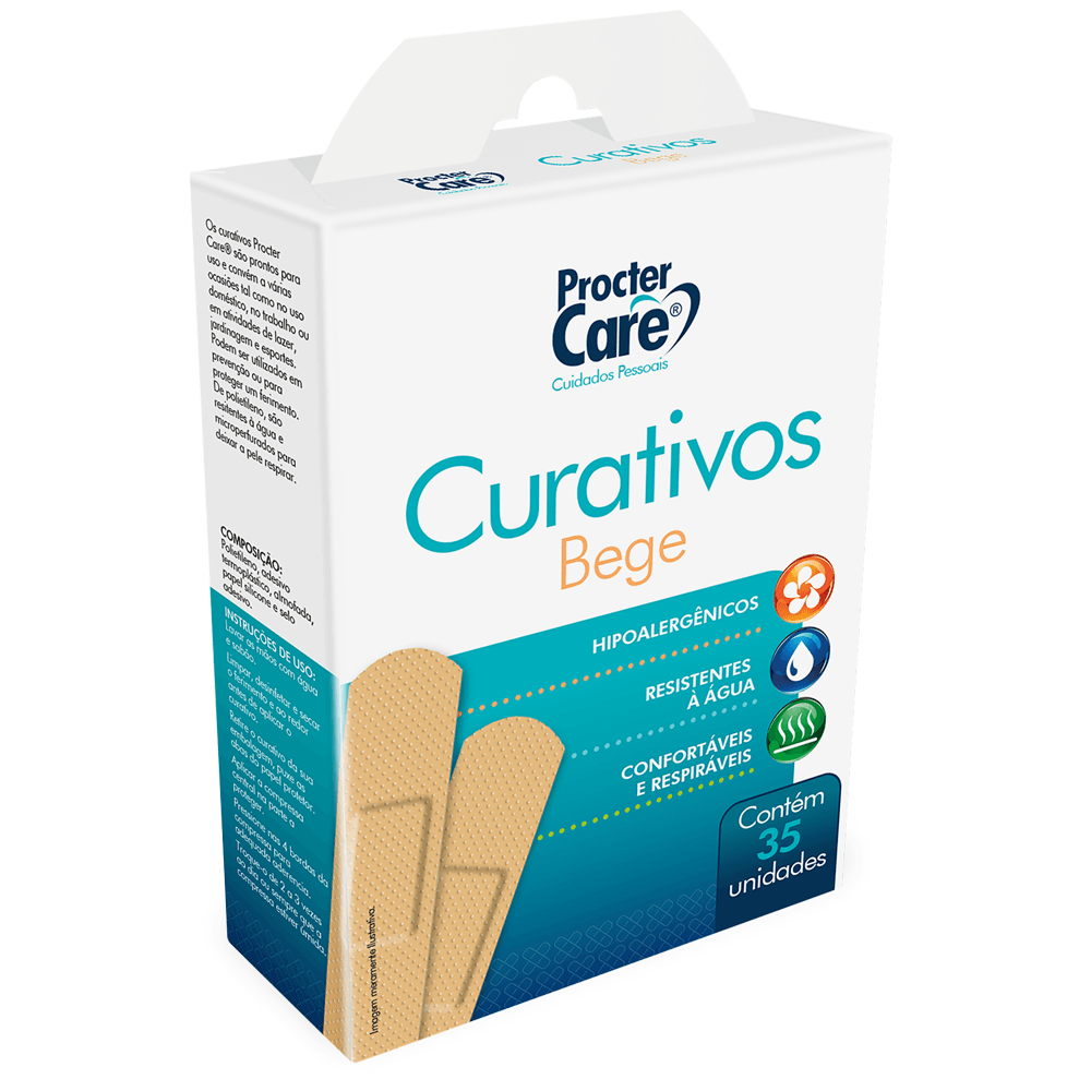 Curativos Bege Em Formato Retangular Procter Care