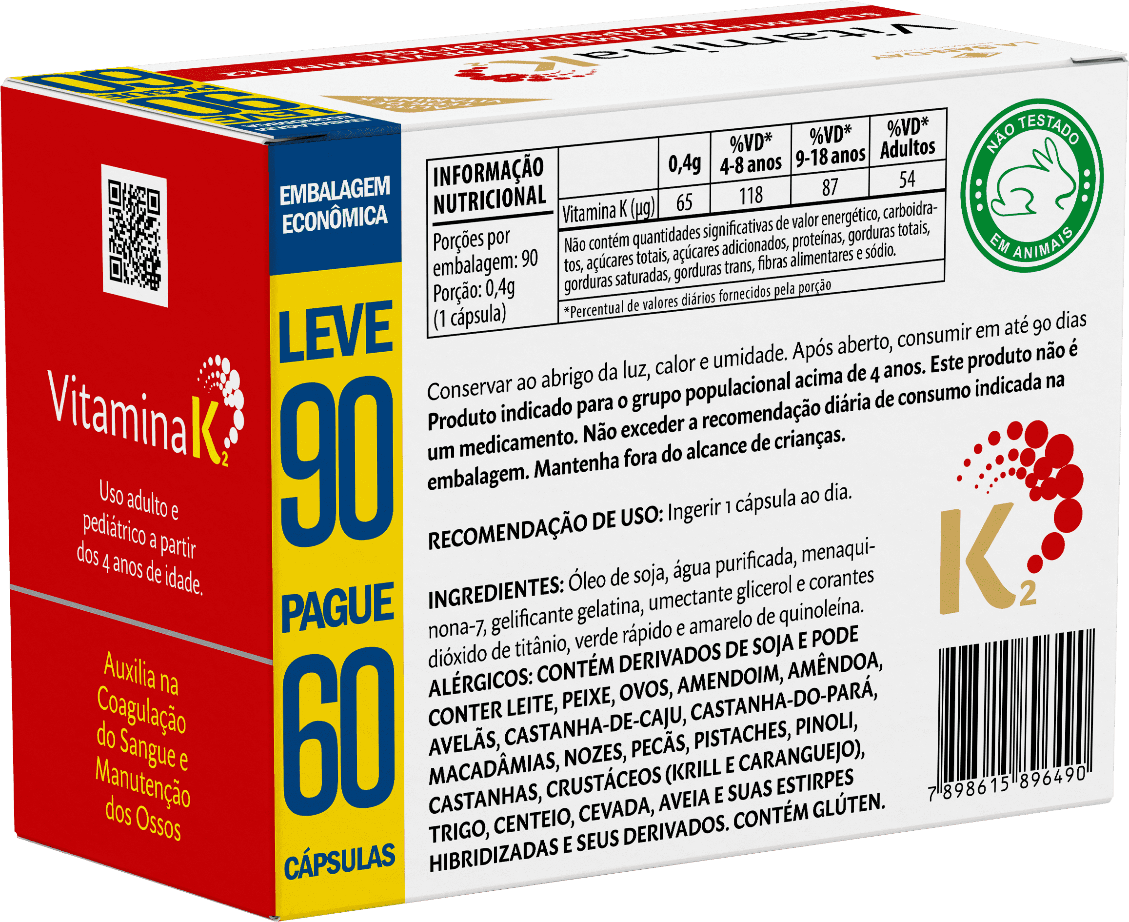Vitamina K2 90 Cápsulas