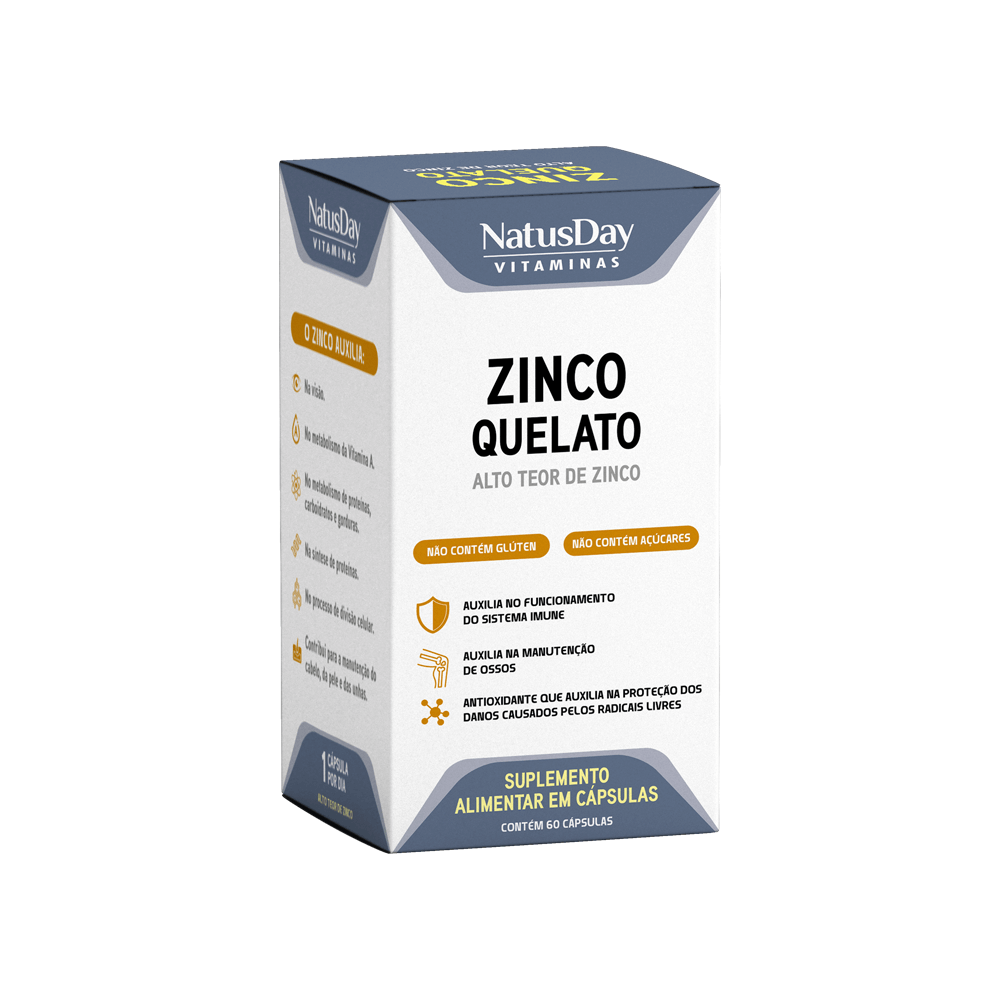 Suplemento Alimentar de Zinco 60 cápsulas de 600mg