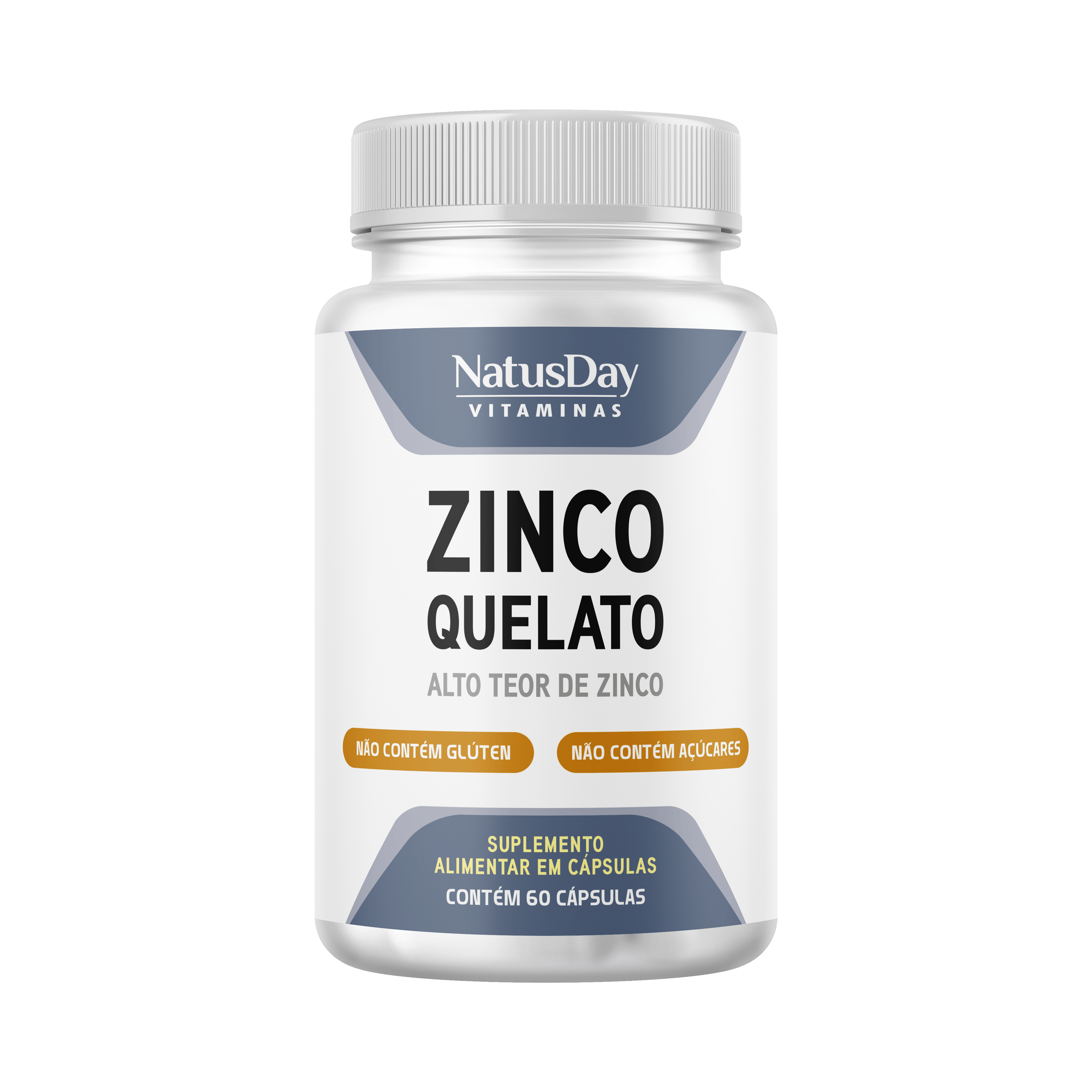 Suplemento Alimentar de Zinco 60 cápsulas de 600mg