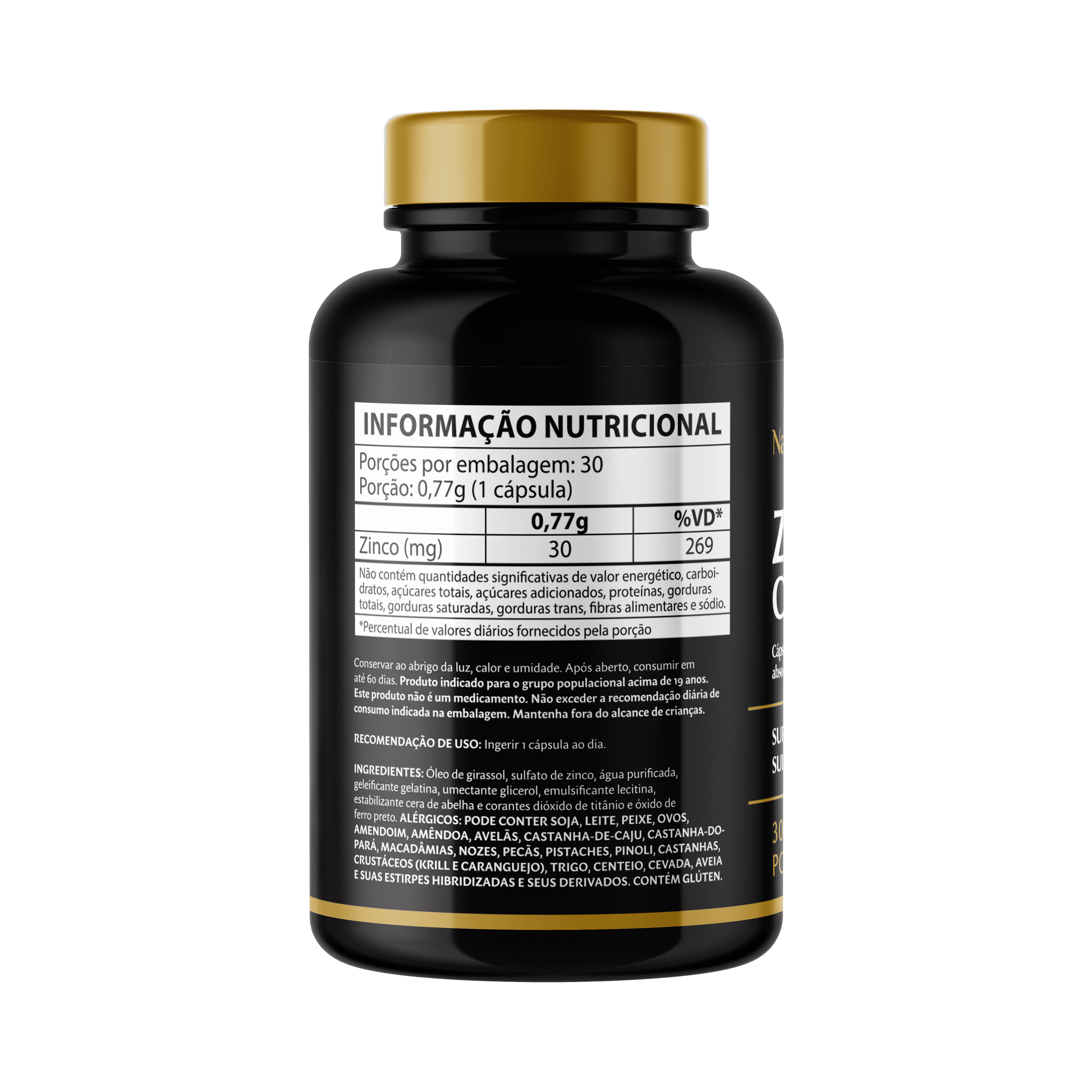 Zinco Concentrado Natusday Premium 30 Cápsulas Softgel