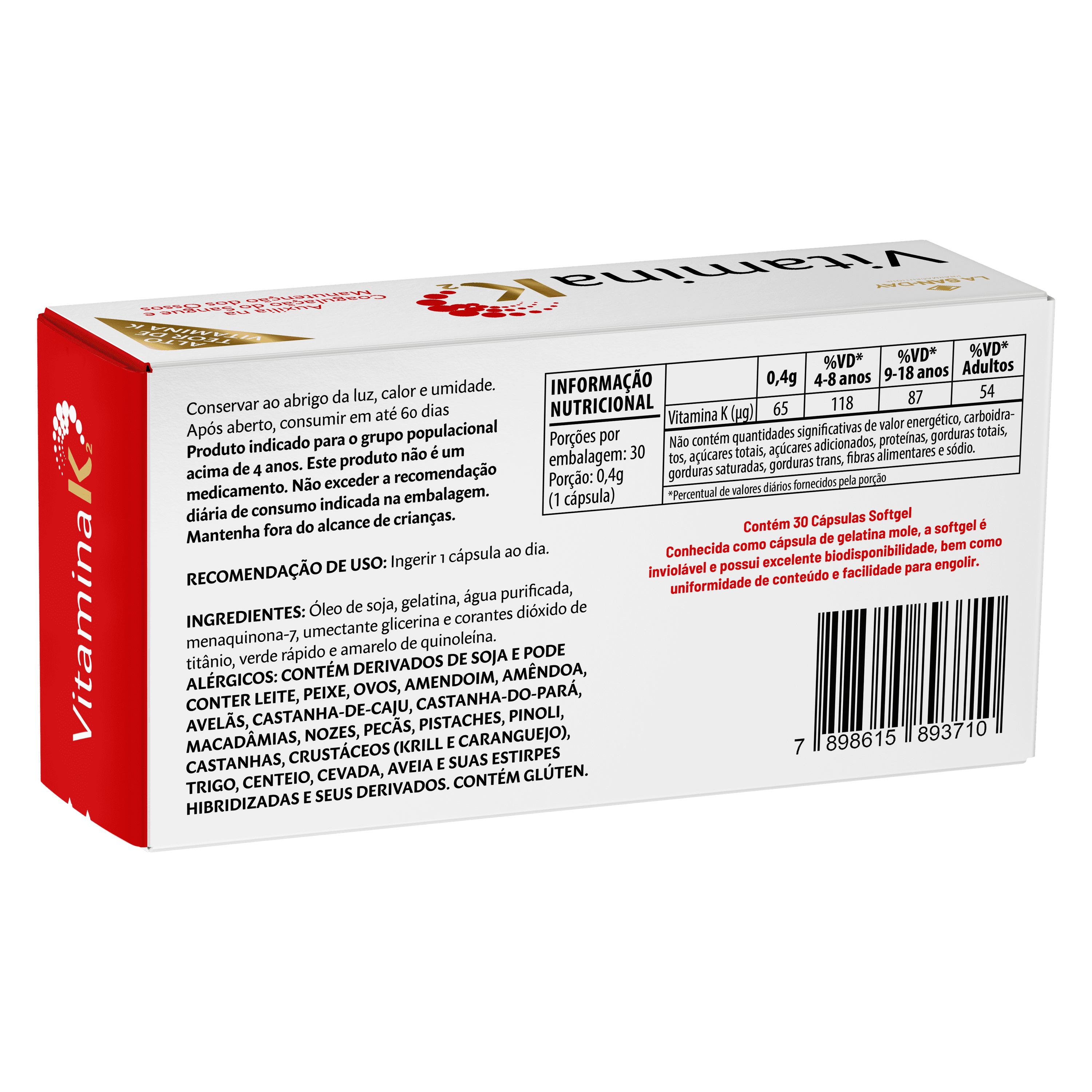 Vitamina K2 30 Cápsulas