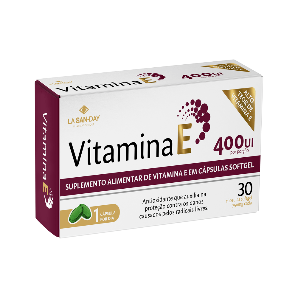 Suplemento Alimentar de Vitamina E 30 Cápsulas Softgel