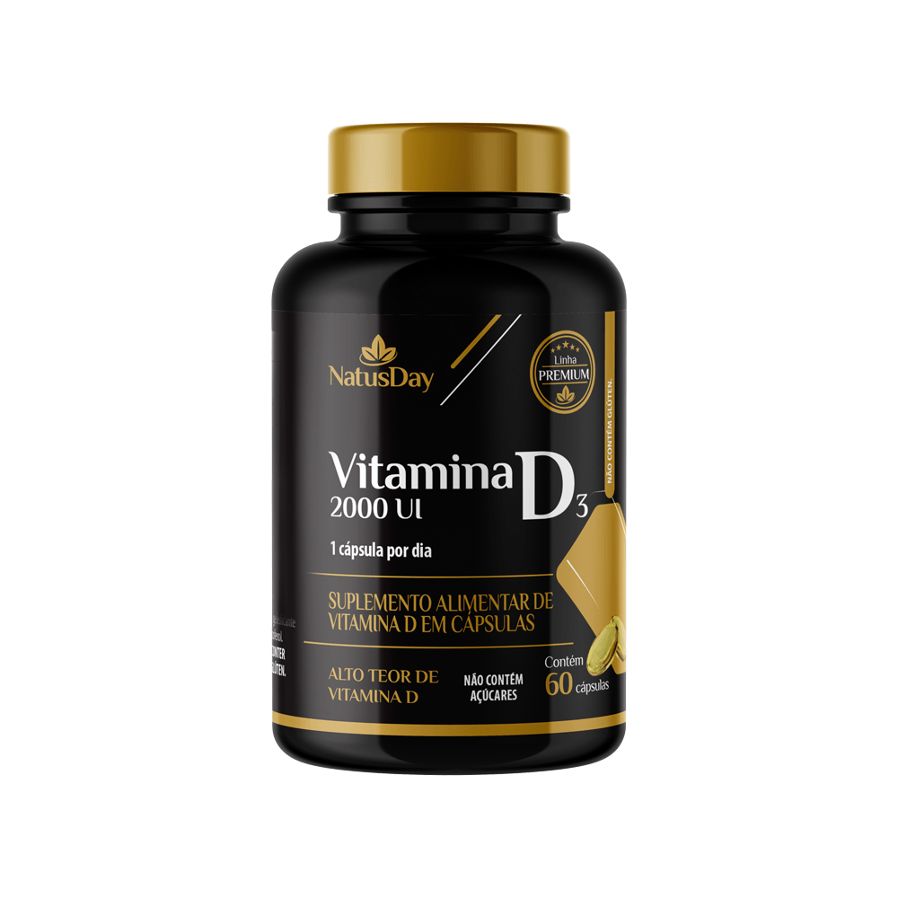 Suplemento Alimentar de Vitamina D3 60 Cápsulas Softgel