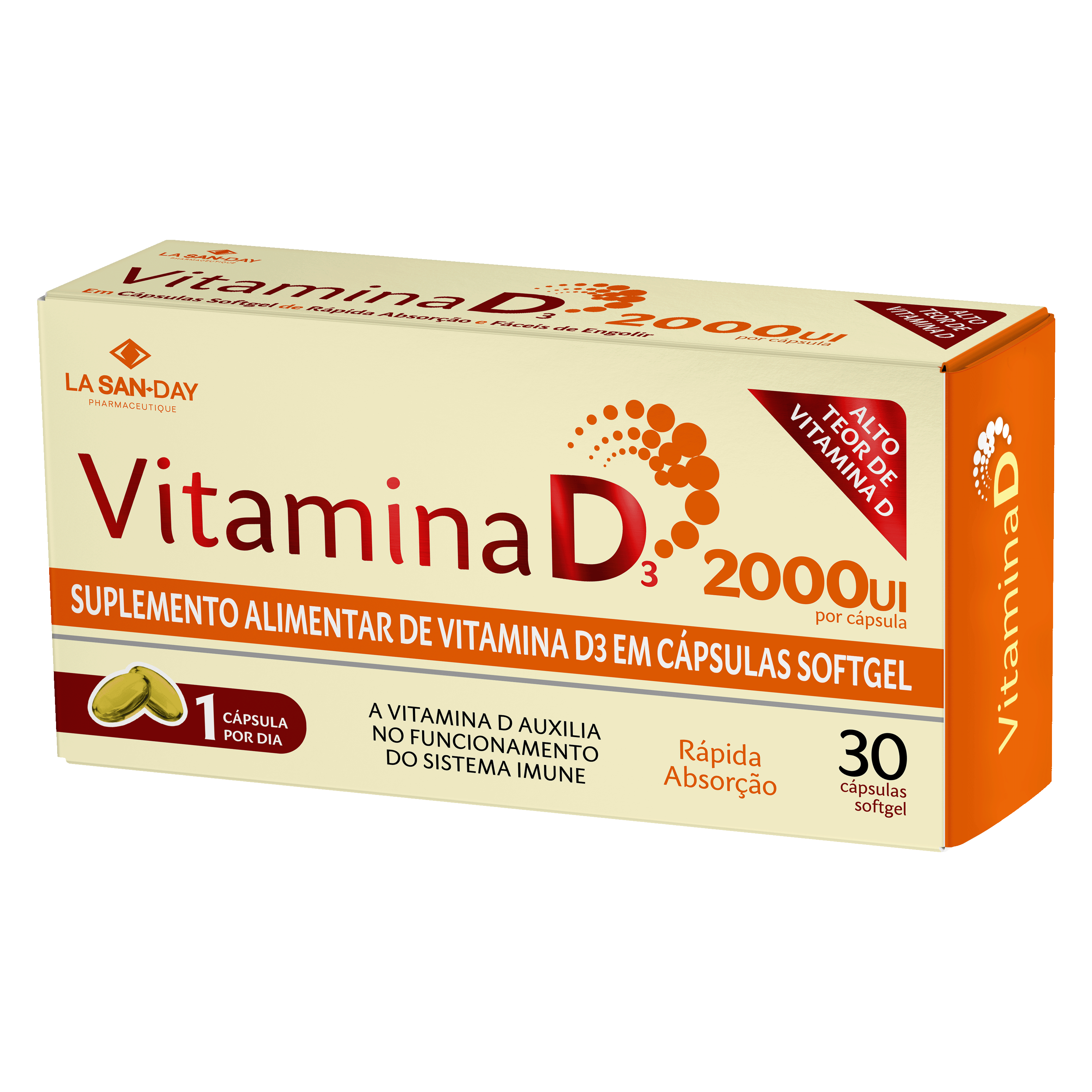 Vitamina D3 1000UI 30 Cápsulas Softgel