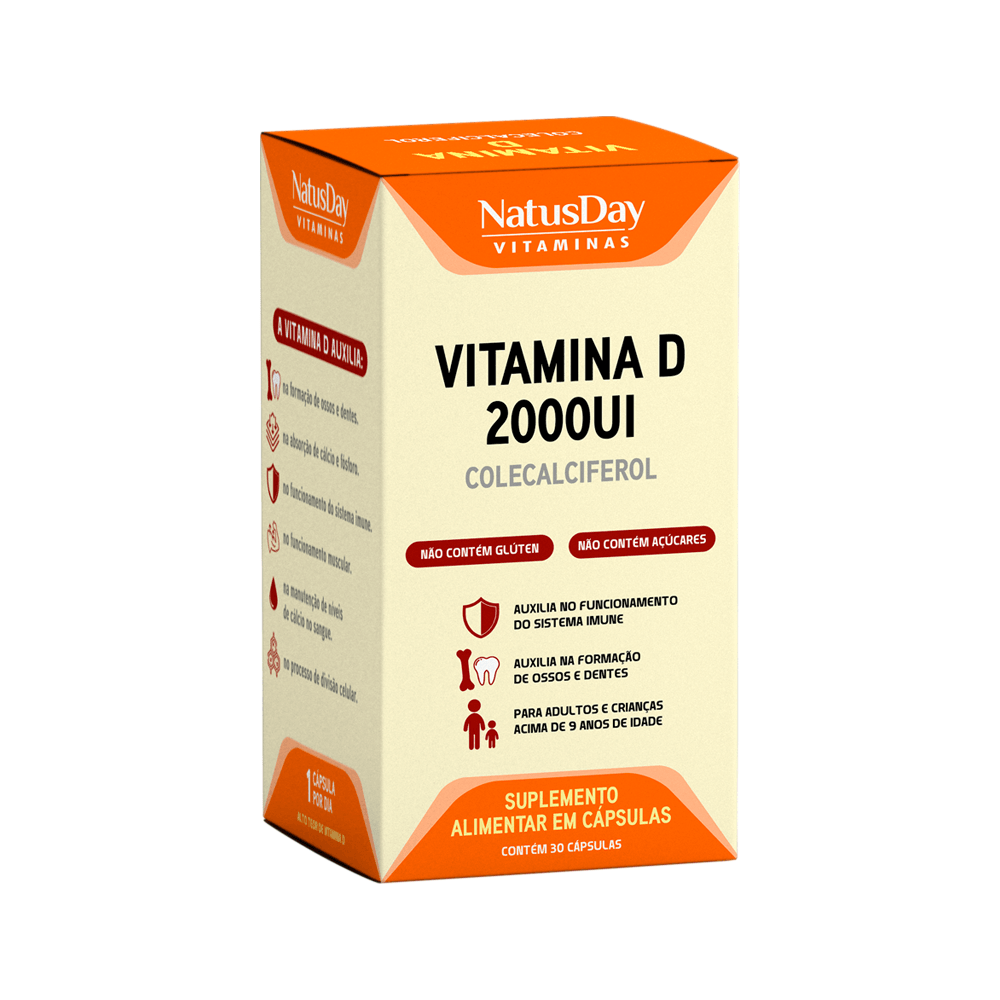 Vitamina D 2.000UI em Cápsulas Suplemento Alimentar
