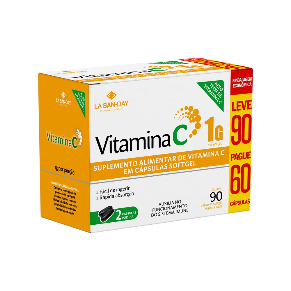 Vitamina C Em Cápsulas 90 Softgels