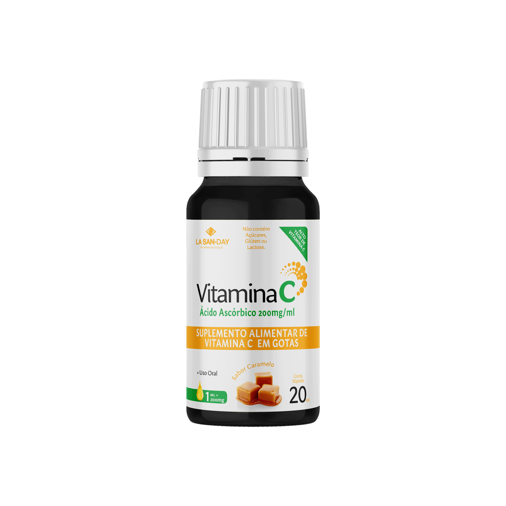 Vitamina C em Gotas Sabor Caramelo 20ml