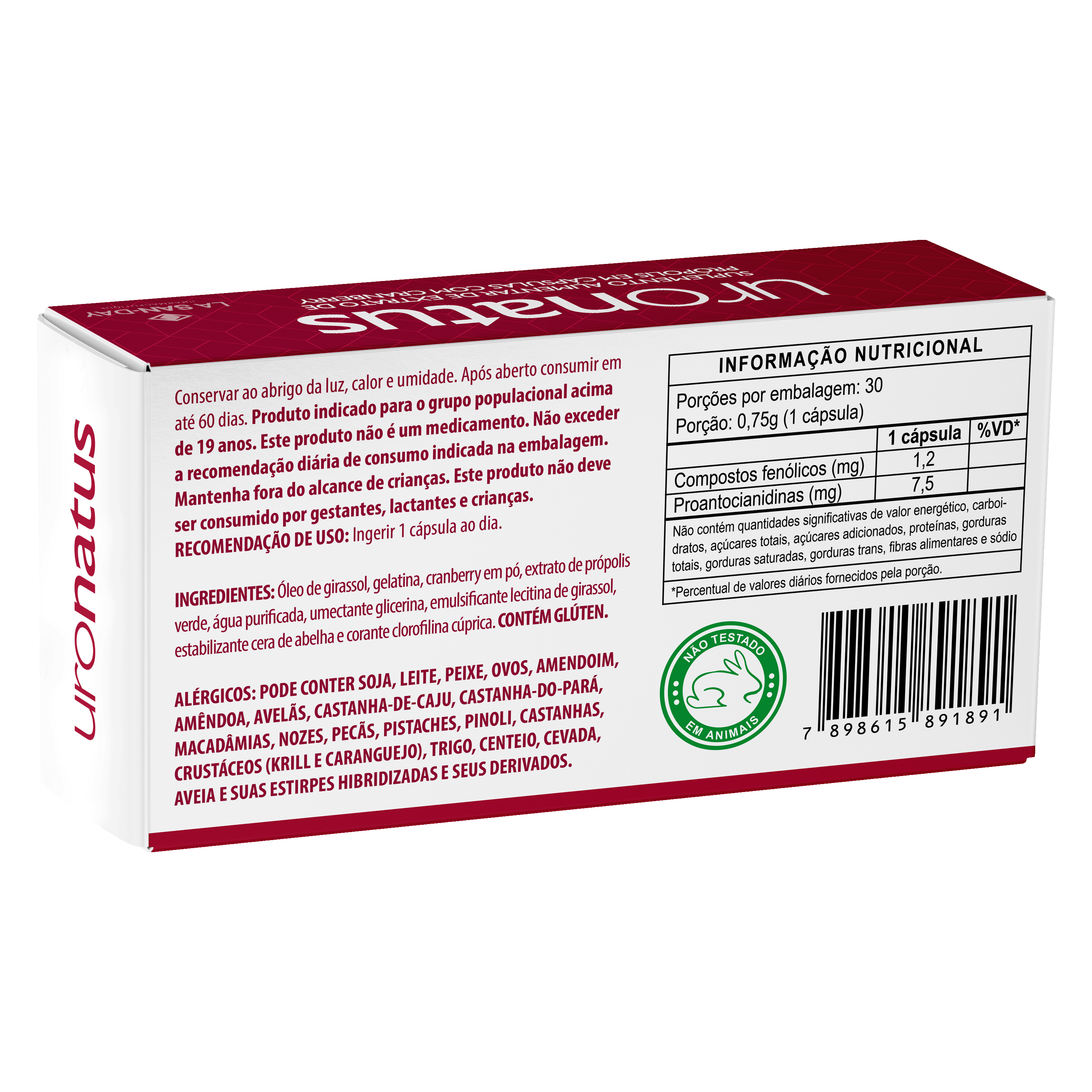 Suplemento de Extrato de Própolis Verde e Cranberry 30 Cápsulas Softgel
