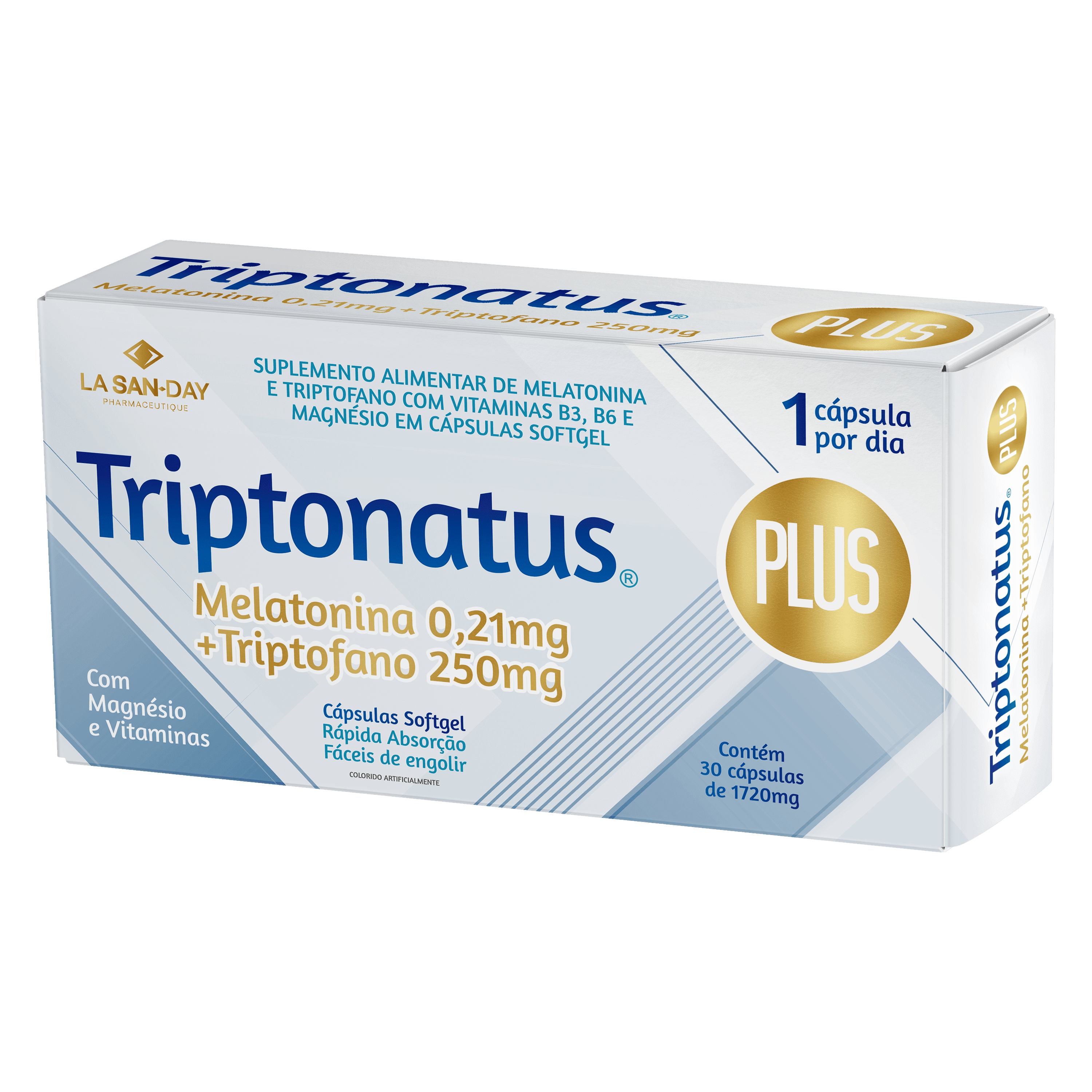 Melatonina + Triptofano com Vitaminas B3, B6 e Magnésio 30 Cápsulas