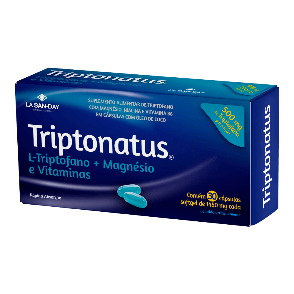 Suplemento de Triptofano com Magnésio, Niacina e Vitamina B6 30 Cápsulas
