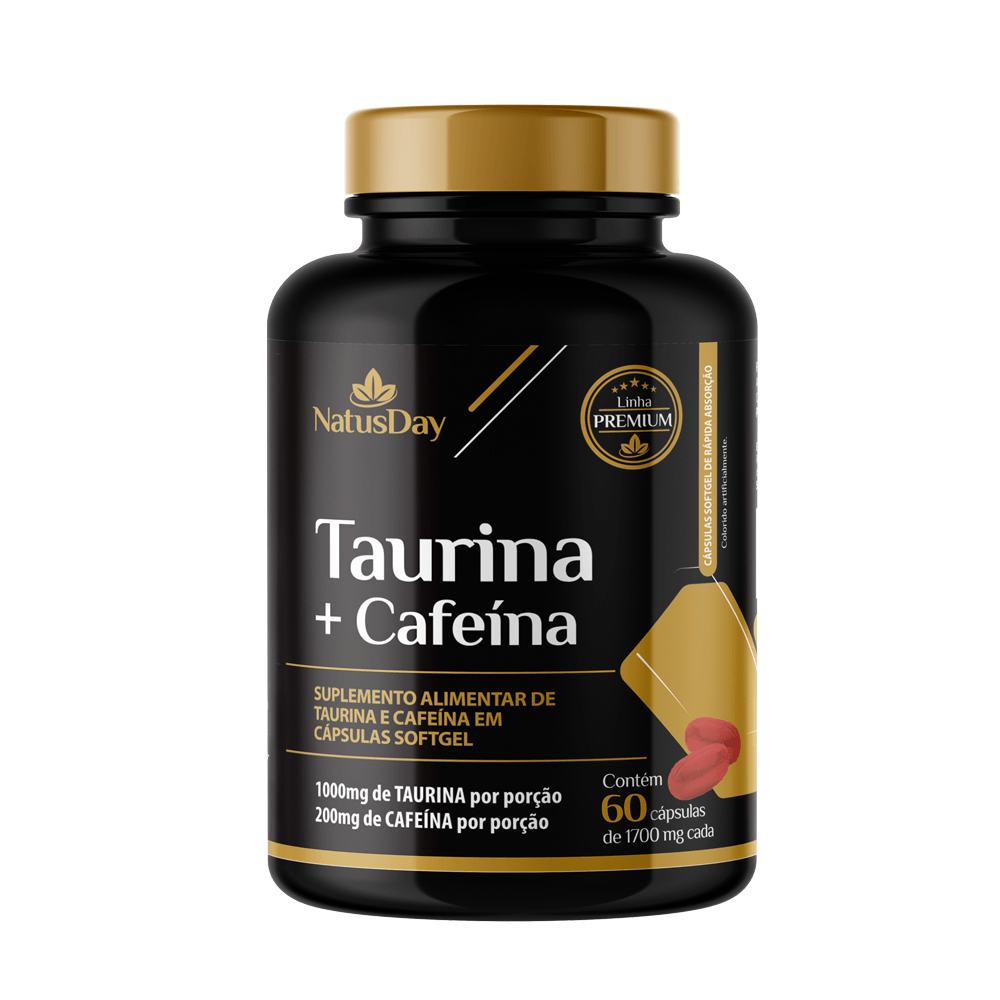 Suplemento Alimentar de Taurina e Cafeína 60 Cápsulas Softgel