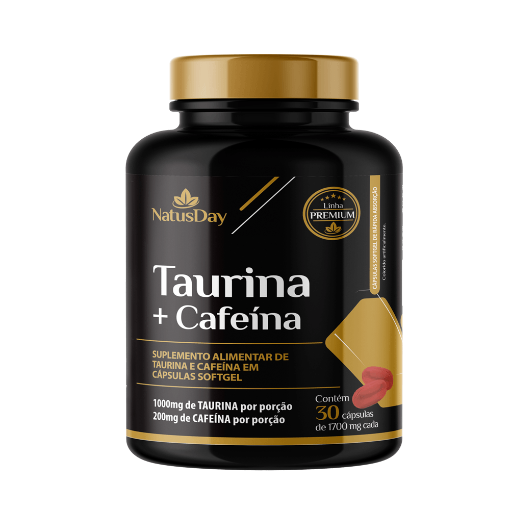 Suplemento Alimentar de Taurina e Cafeína 30 Cápsulas Softgel