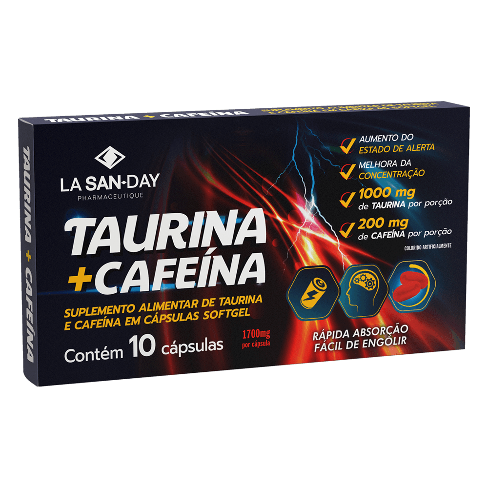 Taurina + Cafeína La San Day 10 Cápsulas
