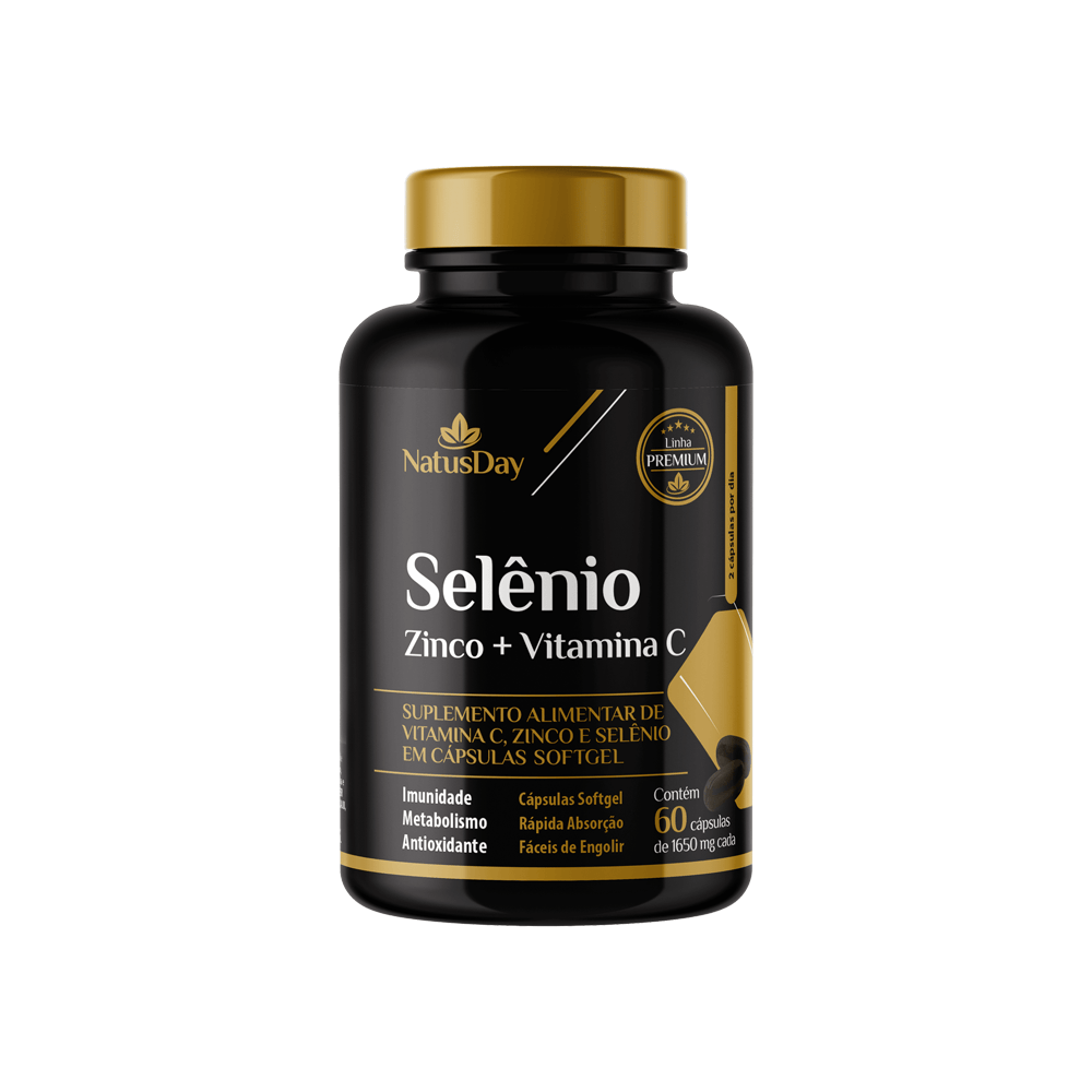 Suplemento de Vitamina C, Zinco e Selênio 60 Cápsulas