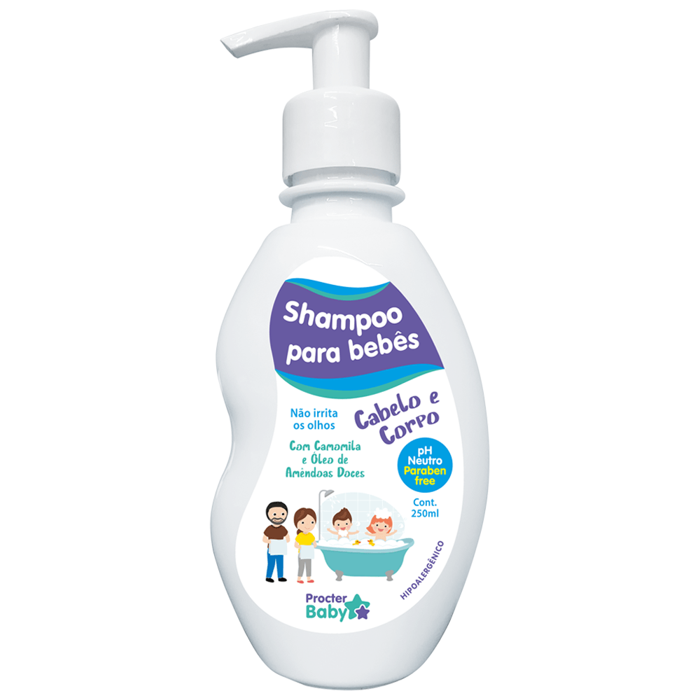 Shampoo Para Bebês Com Camomila E Óleo De Amêndoas Doces 250ml