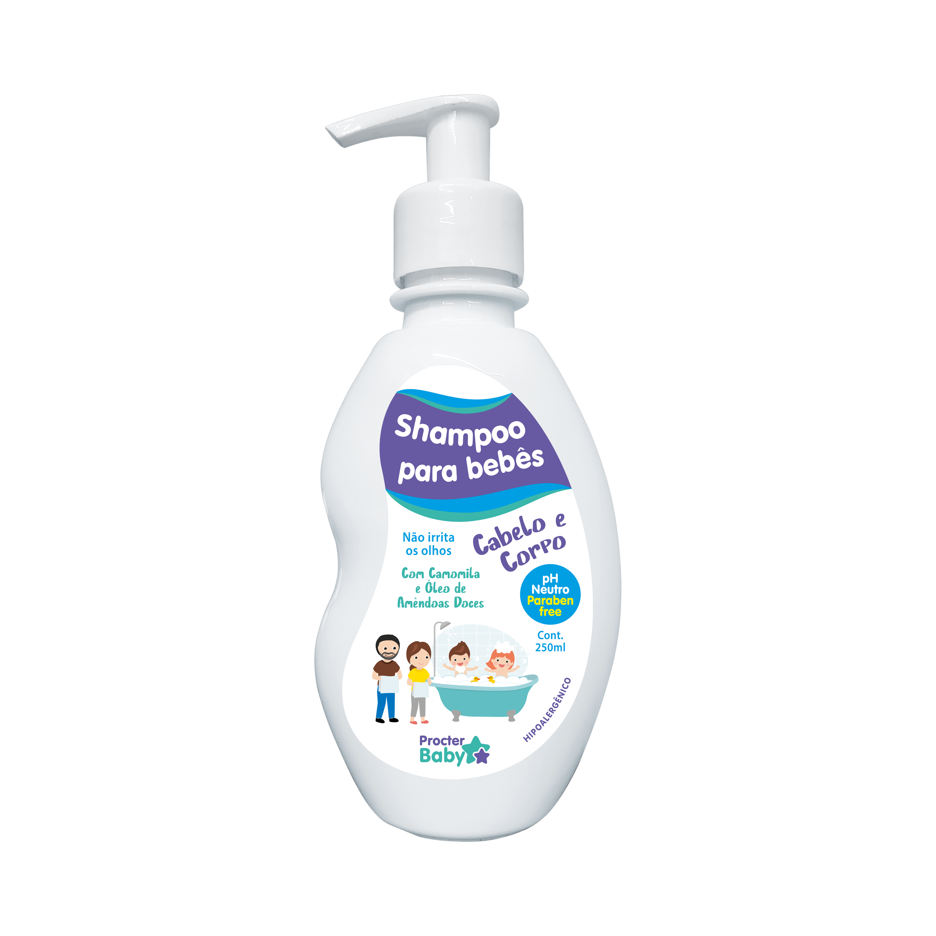Shampoo para Bebês com Camomila e Óleo de Amêndoas Doces 250ml