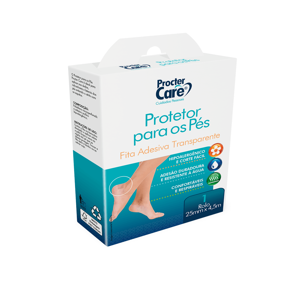 Fita Adesiva Transparente Protetora Para Os Pés Procter Care