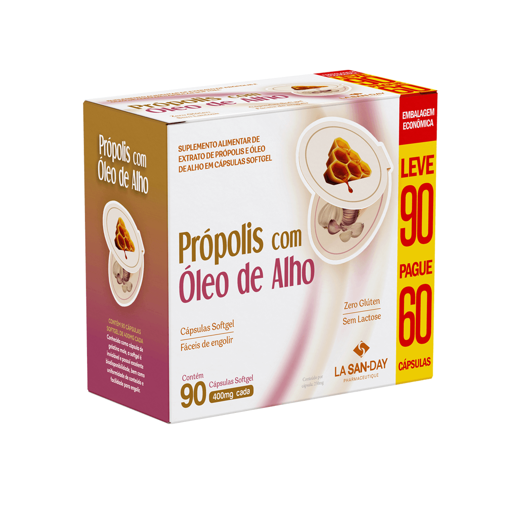 Suplemento Alimentar de Própolis com Óleo de Alho em Cápsulas