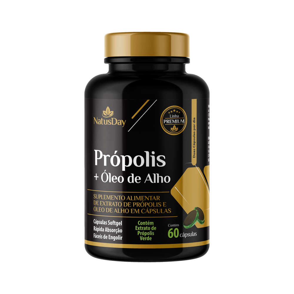 Suplemento Alimentar de Extrato de Própolis e Óleo de Alho em Cápsulas