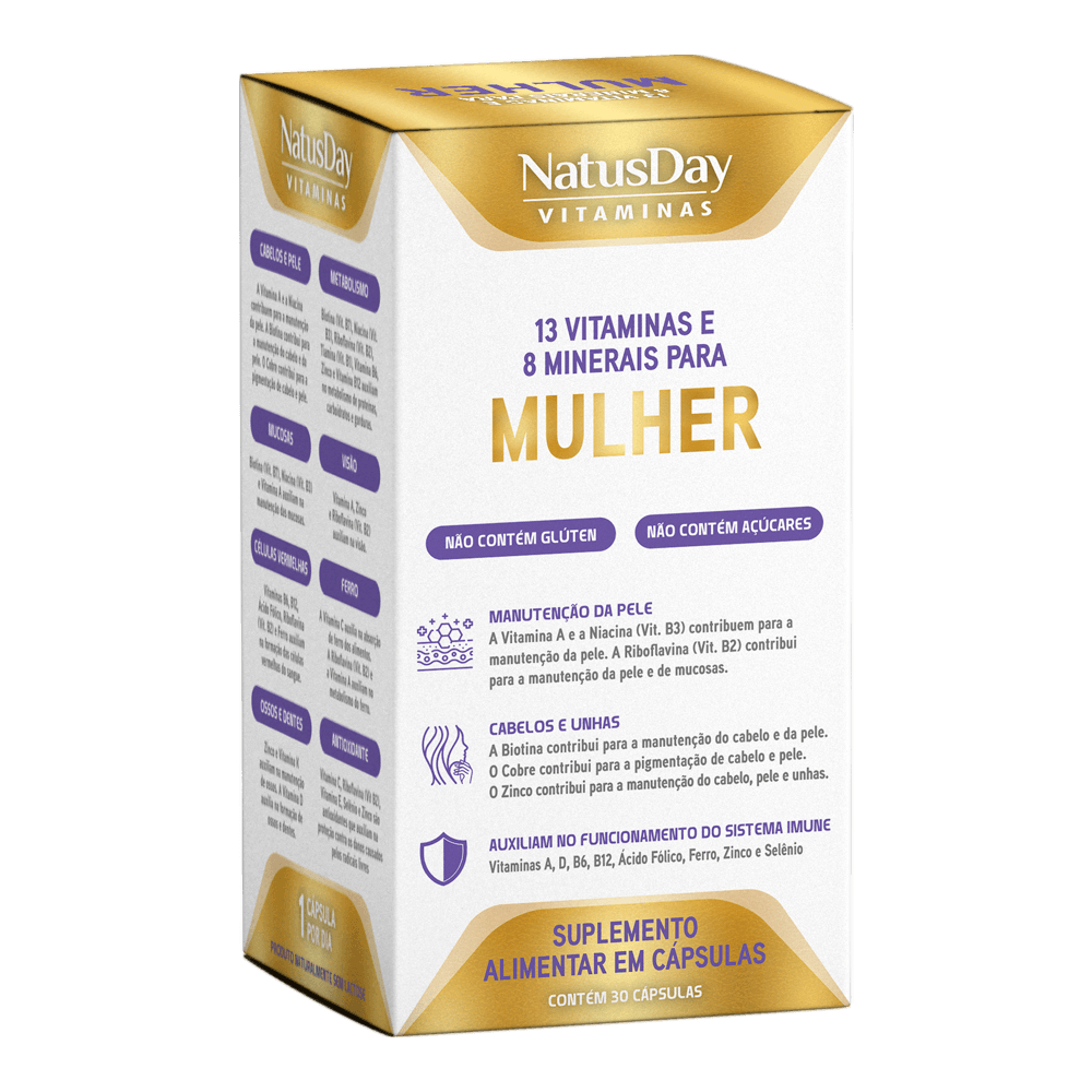 Polivitamínico Feminino 30 Cápsulas Natusday