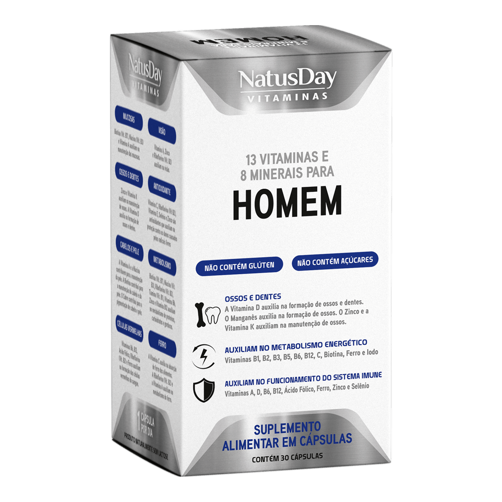 Suplemento Alimentar Polivitamínico para Homens Natusday
