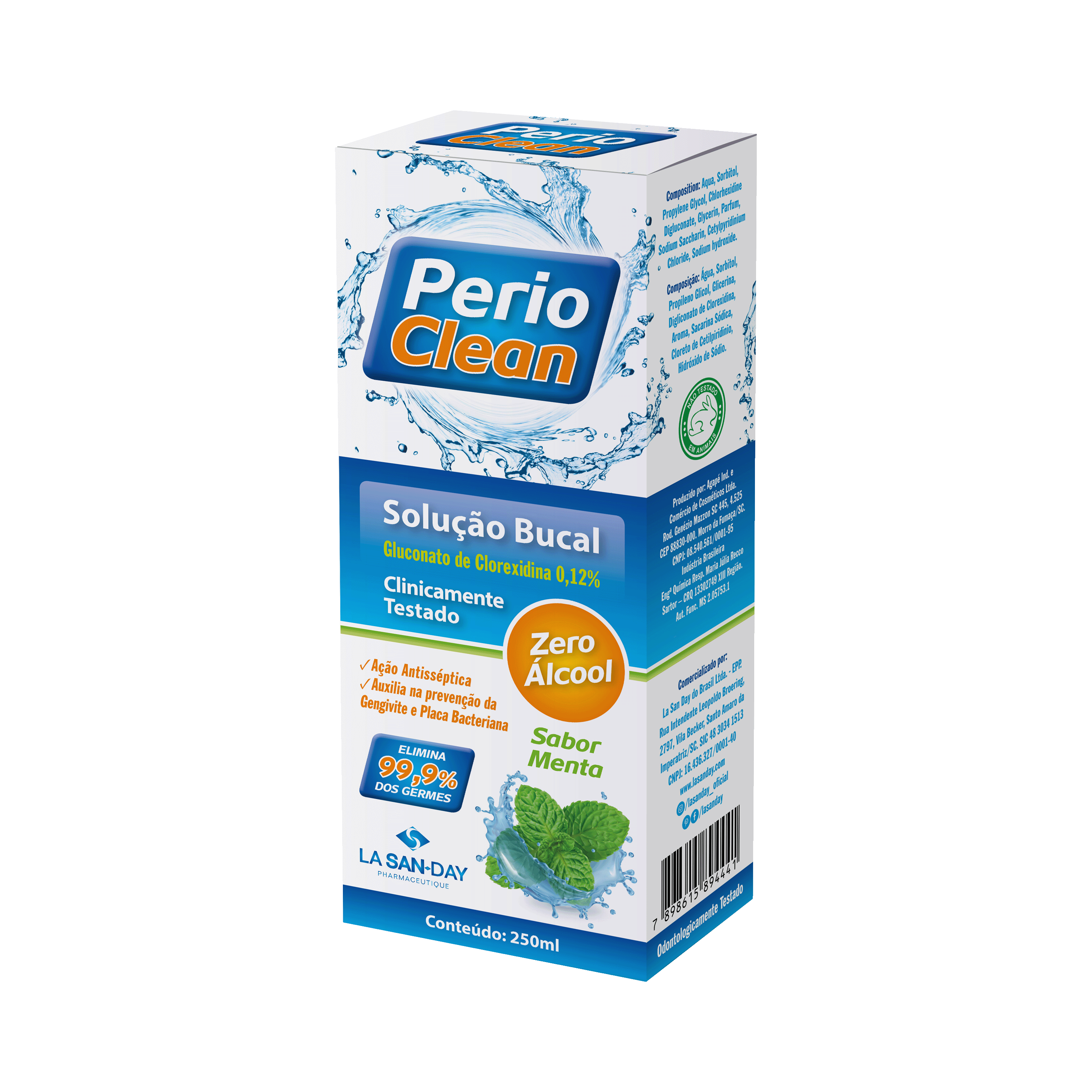 Antisséptico Bucal Sem Álcool com Gluconato de Clorexidina Sabor Menta