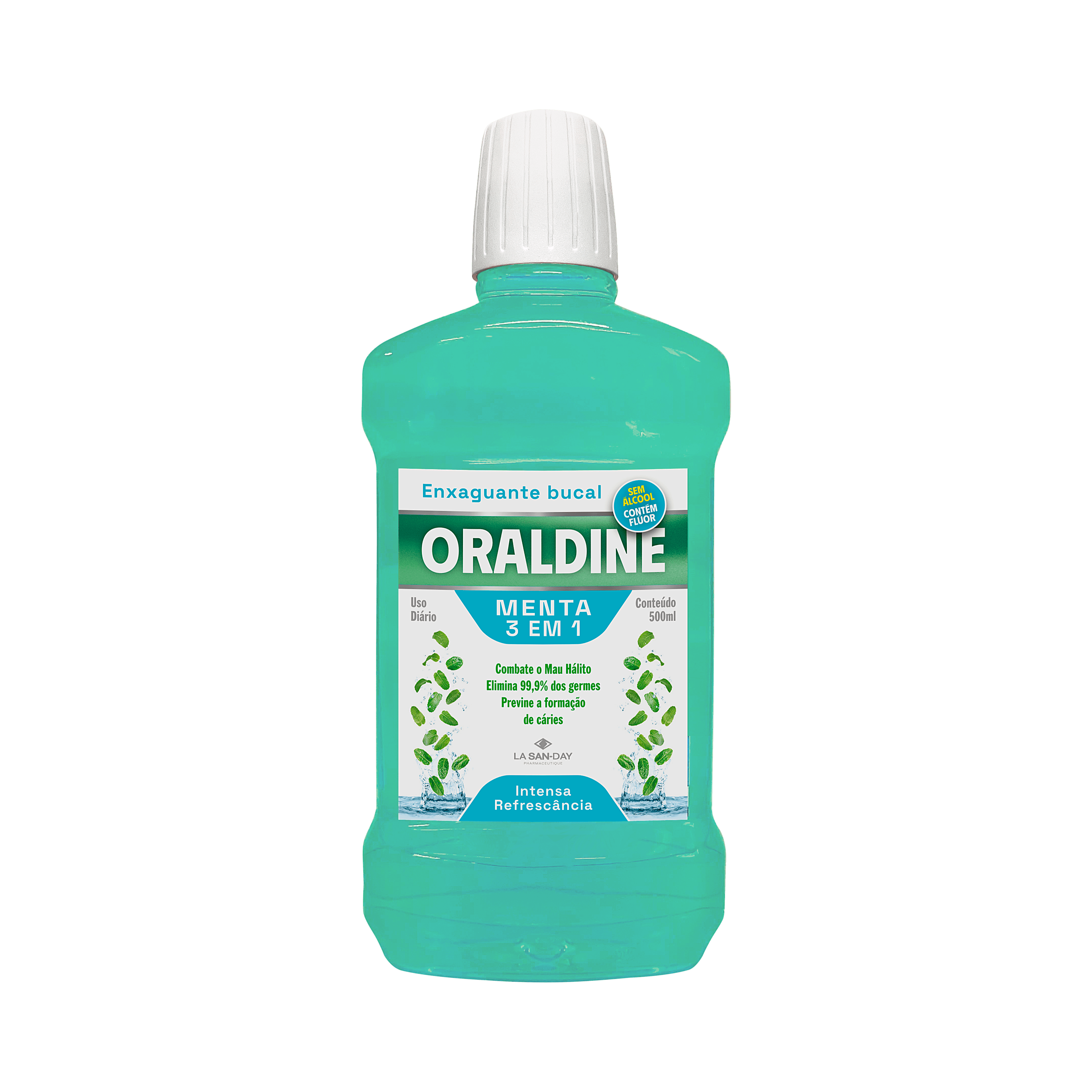 Enxaguante Bucal Oraldine com Flúor Sabor Menta Sem Álcool