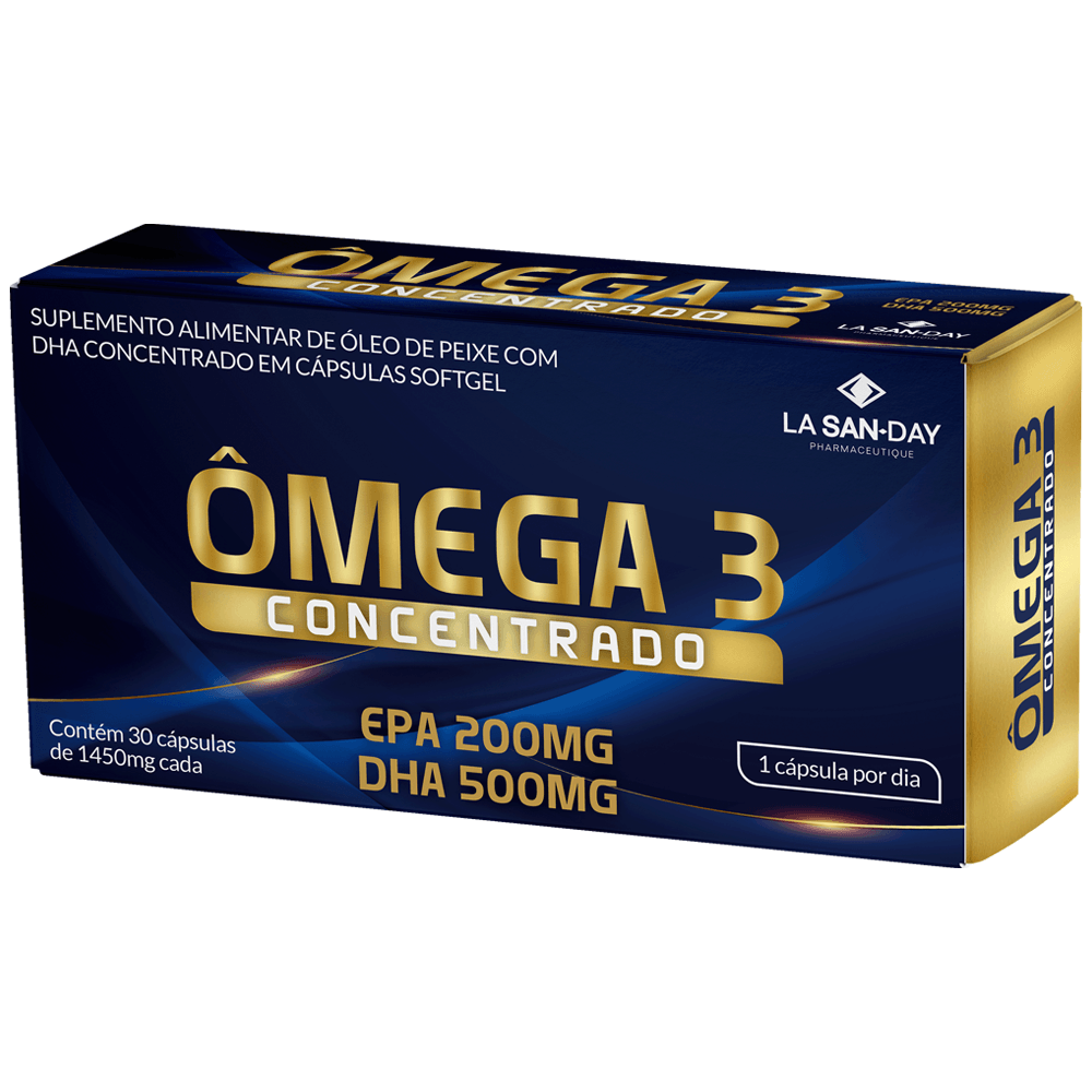Suplemento Alimentar de Ômega 3 Concentrado 30 Cápsulas Softgel