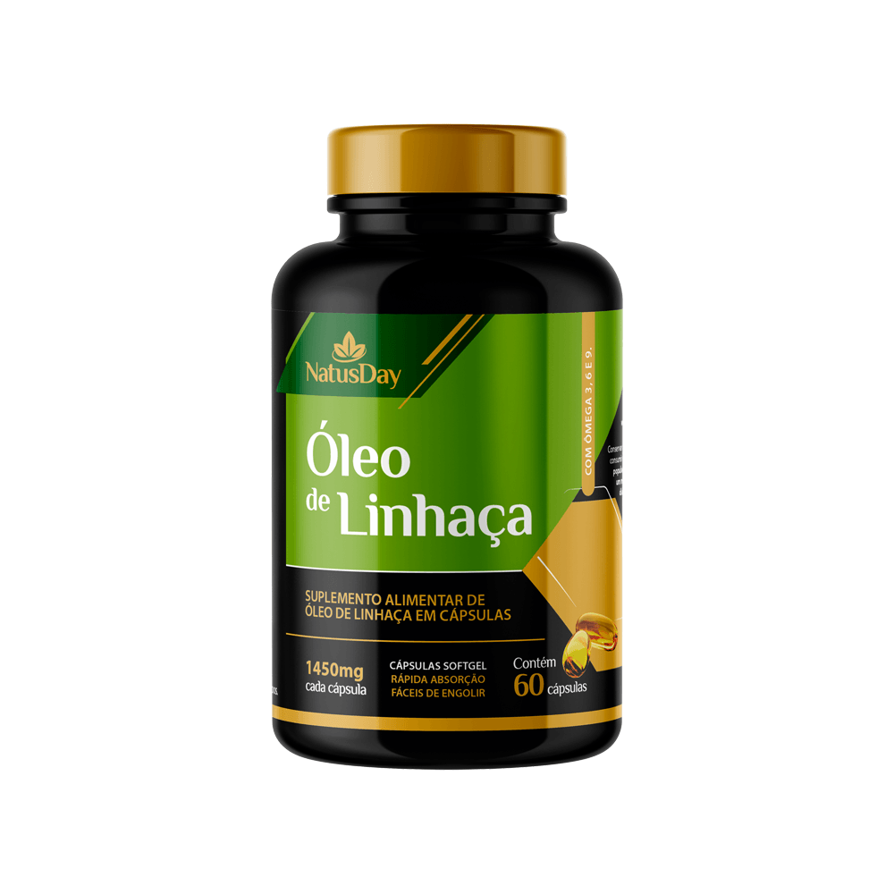 Suplemento Alimentar de Óleo de Linhaça 60 Cápsulas Softgel