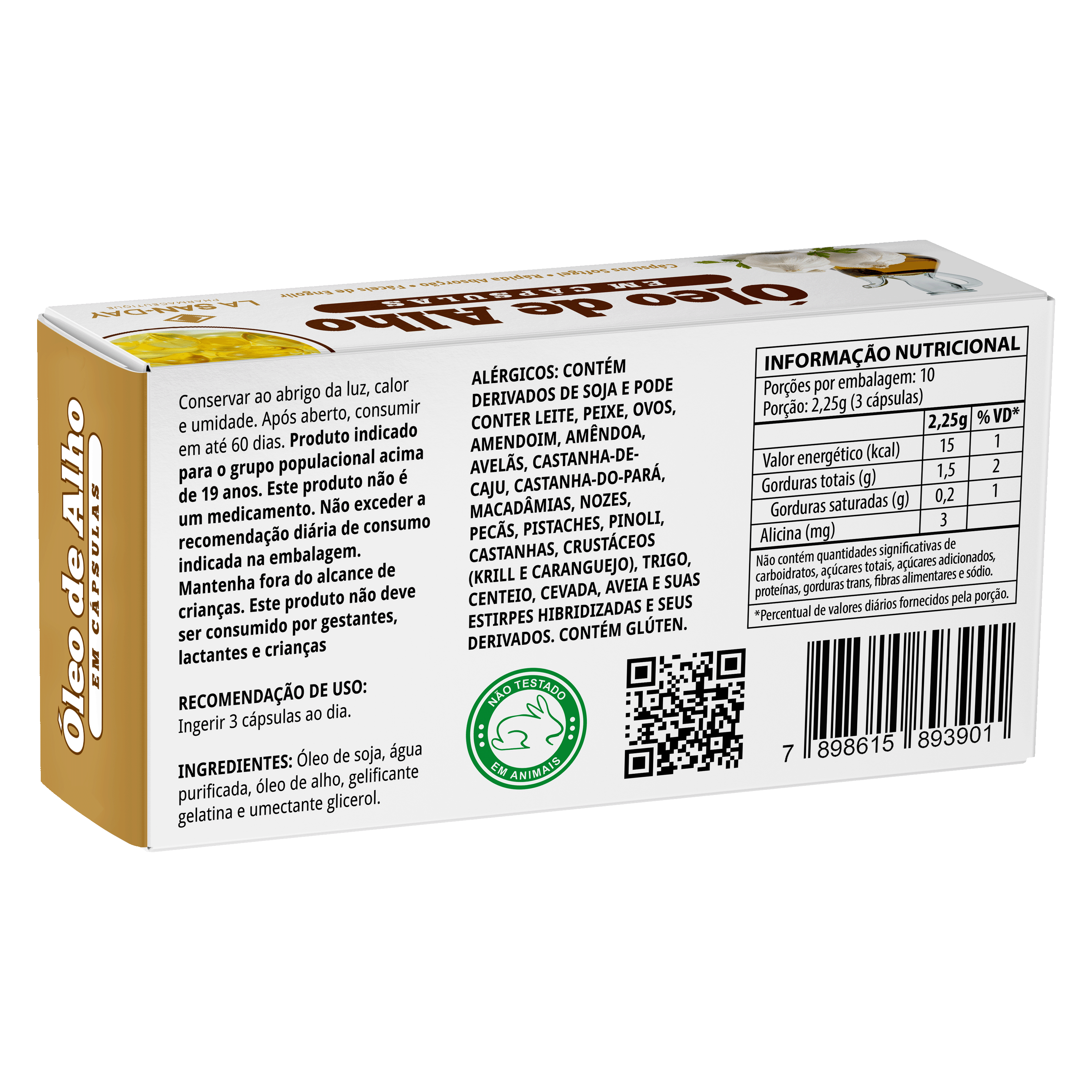 Suplemento Alimentar de Óleo de Alho 30 Cápsulas